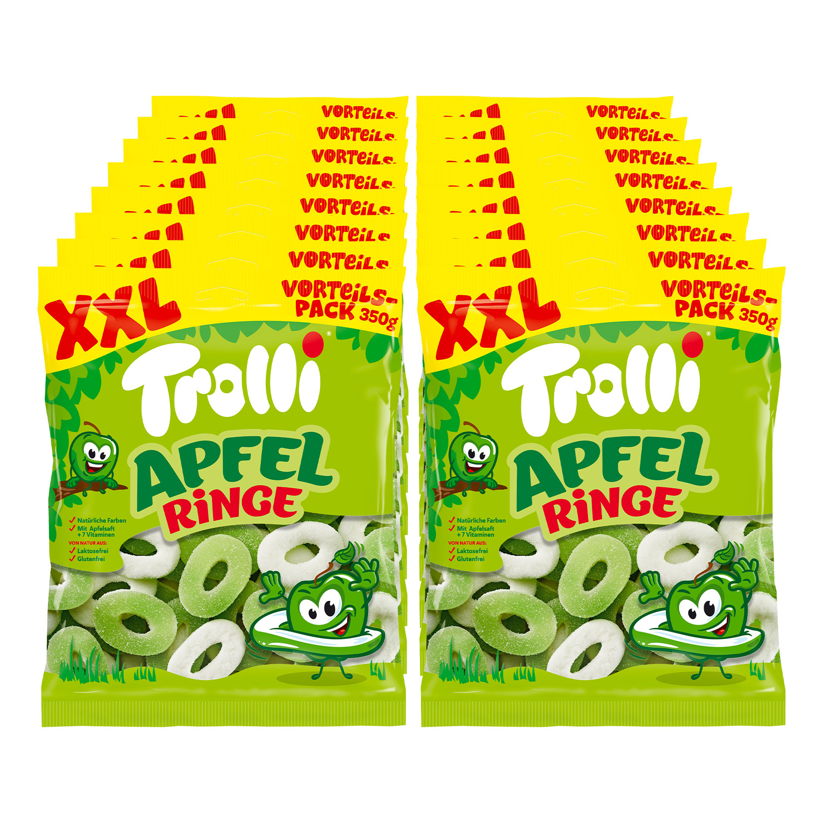 Trolli Saure Apfelringe XXL 350 g, 16er Pack - Bild 1