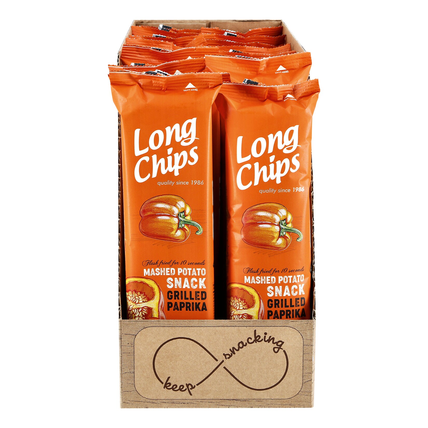 Dovgan Long Chips Grilled Paprika 75 g, 20er Pack