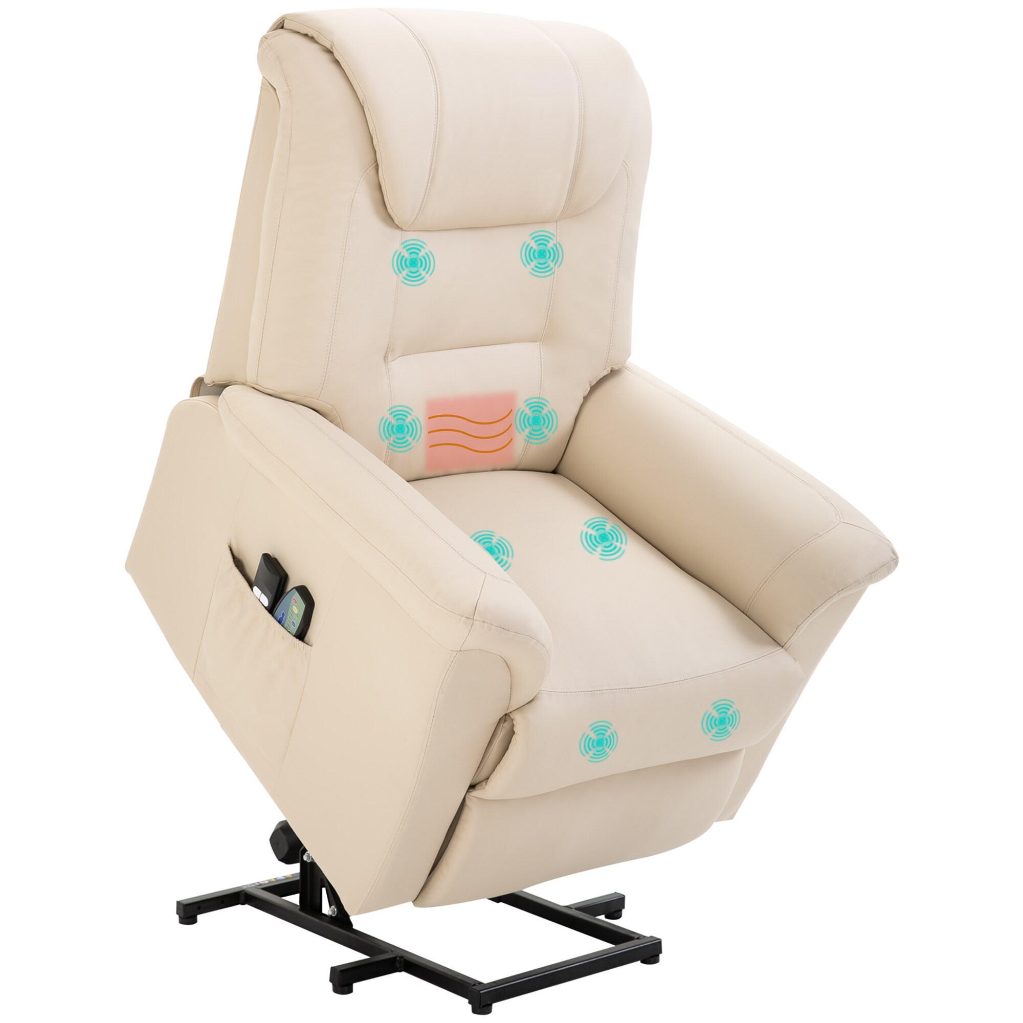 HOMCOM Sessel mit Aufstehhilfe Kunstleder, Stahl, Schaumstoff - Bild 1