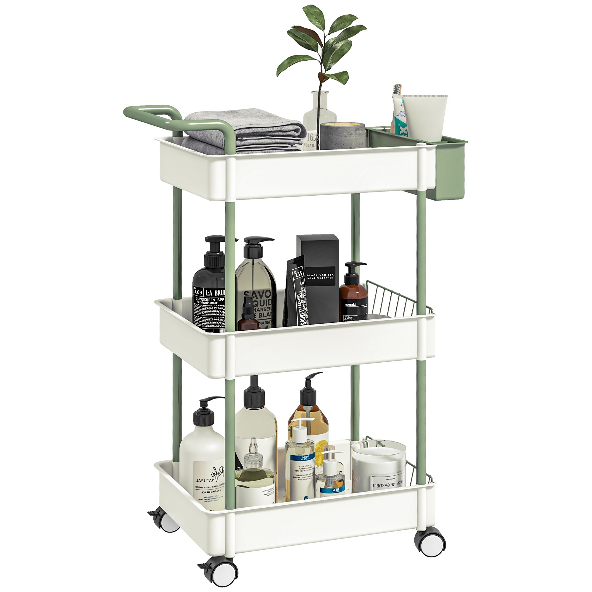 HOMCOM K&uuml;chenwagen Kunststoff, Stahl - Bild 1