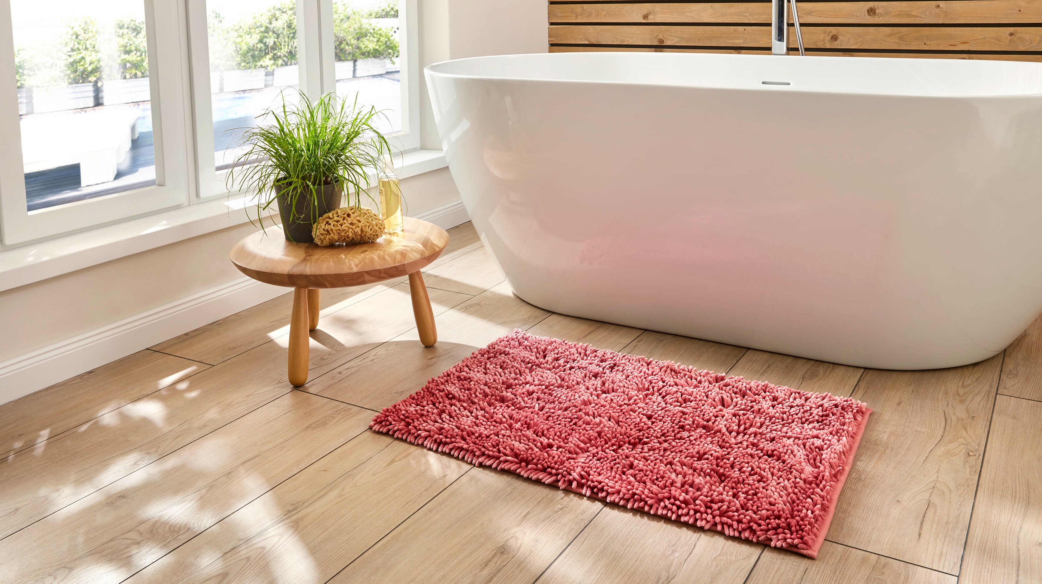 Dekor Badematte Chenille -versch. Ausf&uuml;hrungen - rosa - Bild 1