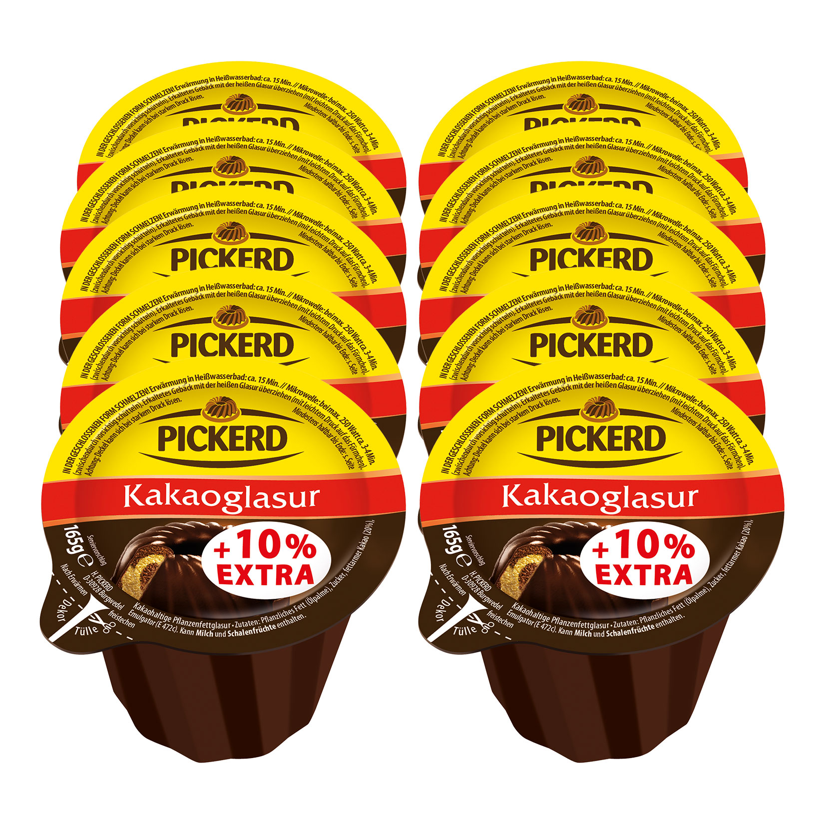 Pickerd Kakaoglasur 165 g, 10er Pack - Bild 1