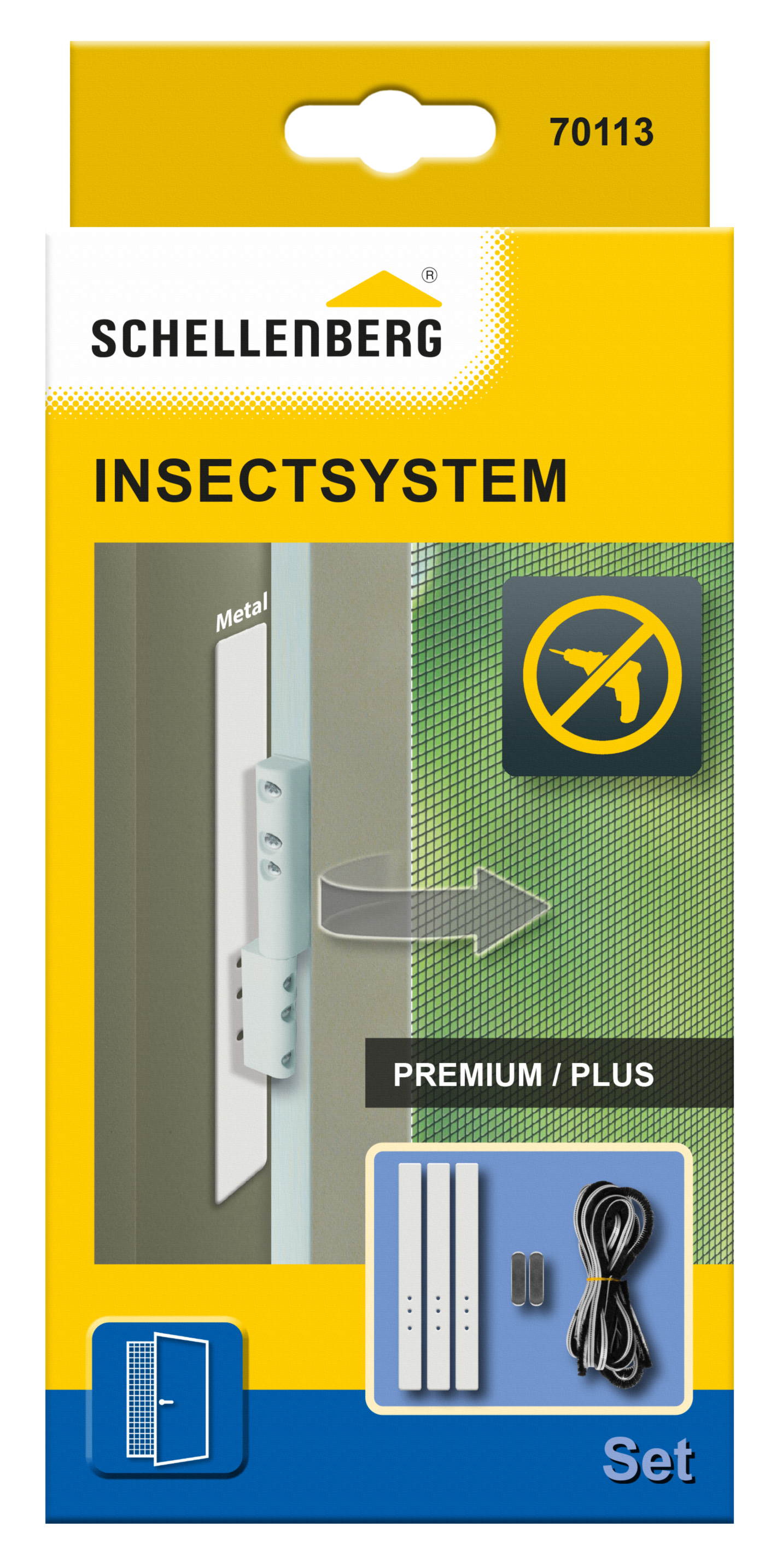 Schellenberg Adapter-Set f&uuml;r Fliegengitter Balkont&uuml;r, ohne bohren, inklusive B&uuml;rstendichtung, wei&szlig; - Bild 1