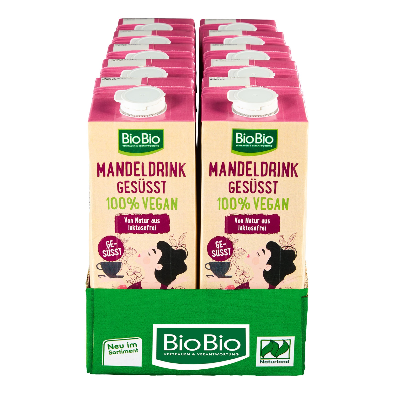 BioBio Mandeldrink gesüßt 1 Liter, 10er Pack