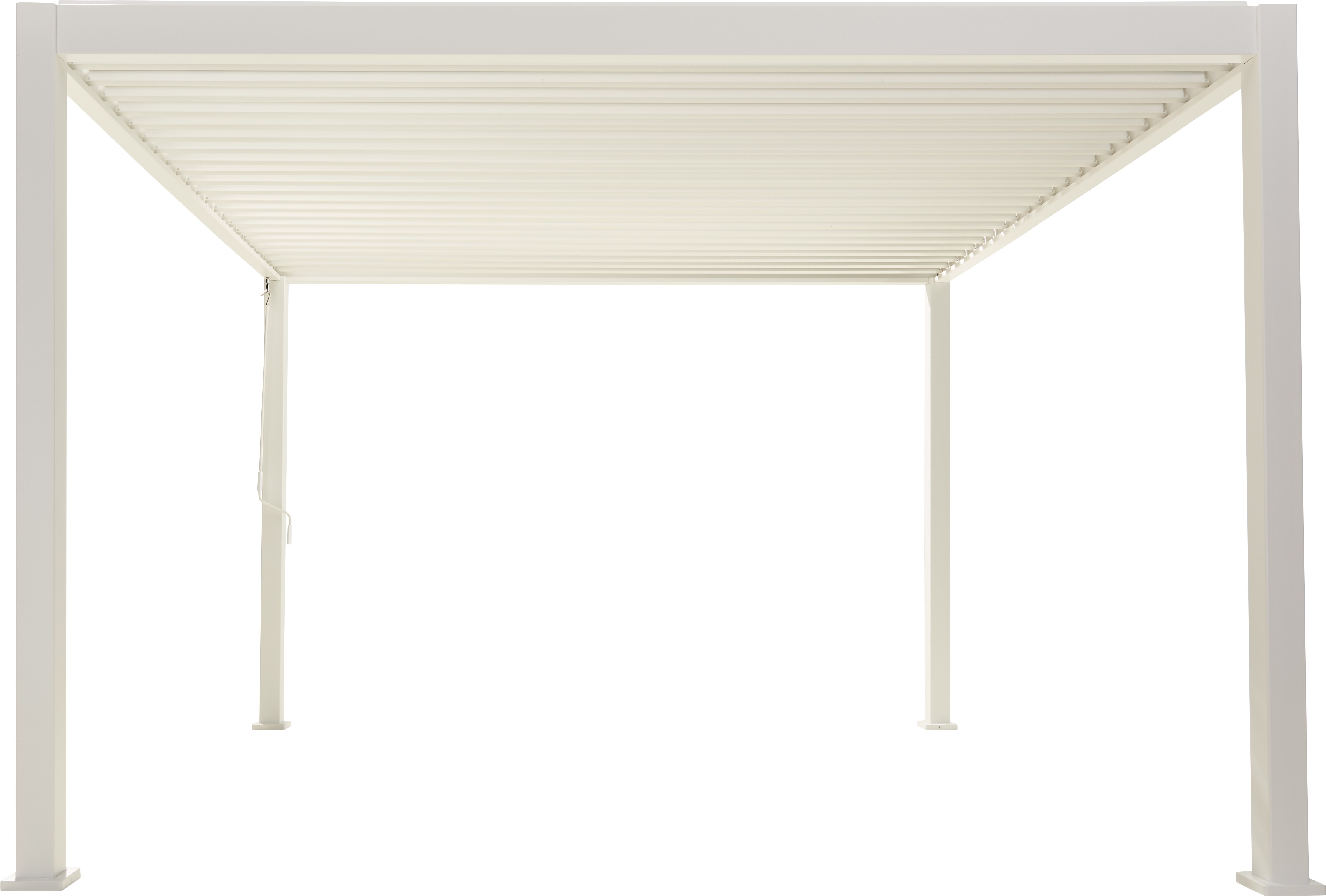 PergoLine Trumpf Terrassen&uuml;berdachung freistehend mit einstellbarem Stahl-Lamellendach I Pfosten aus Aluminium | Pavillon 3 x 3 Meter wei&szlig; - Bild 1
