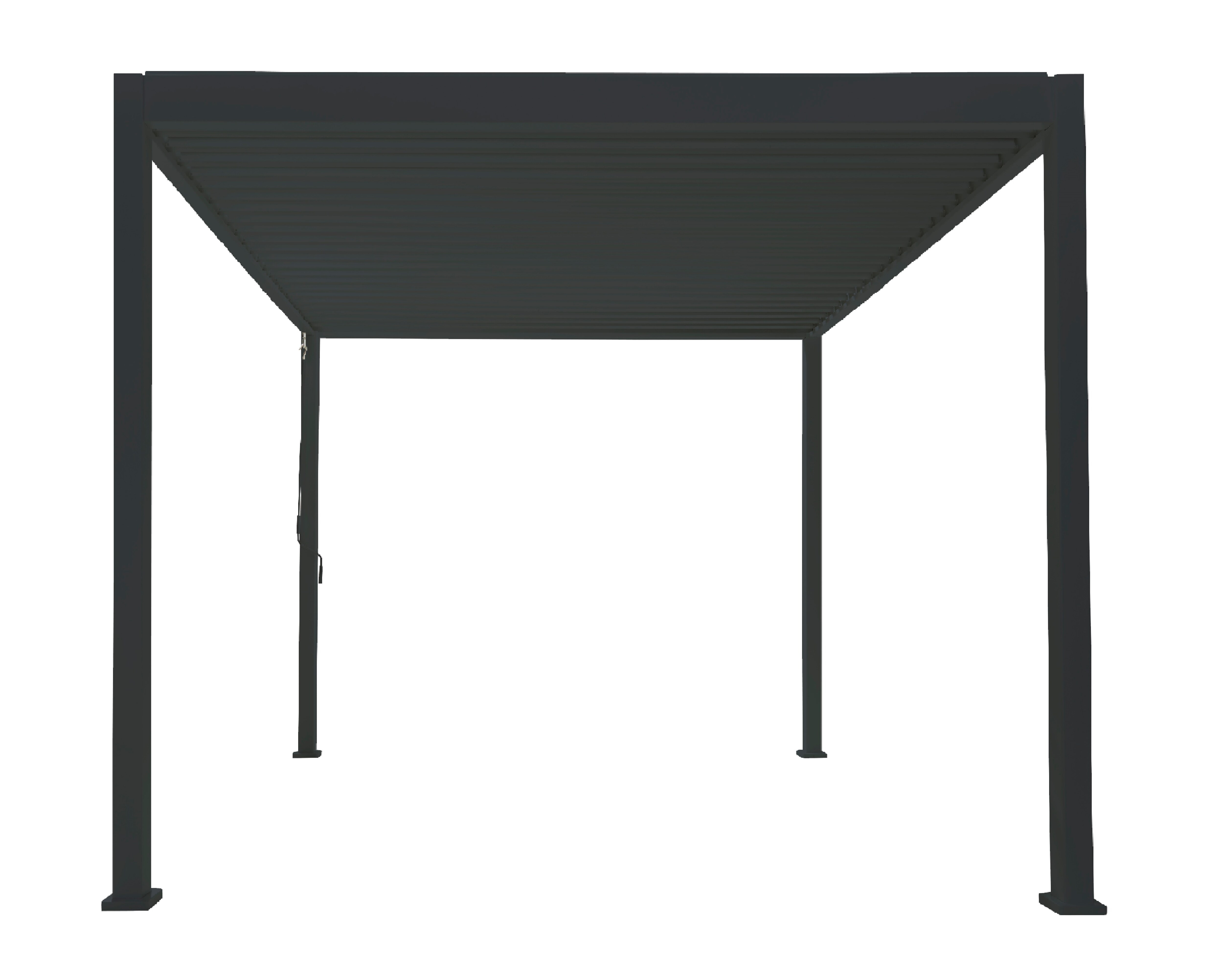 PergoLine Trumpf Terrassen&uuml;berdachung freistehend mit einstellbarem Stahl-Lamellendach I Pfosten aus Aluminium | Pavillon 3 x 3,6 Meter anthrazit - Bild 1