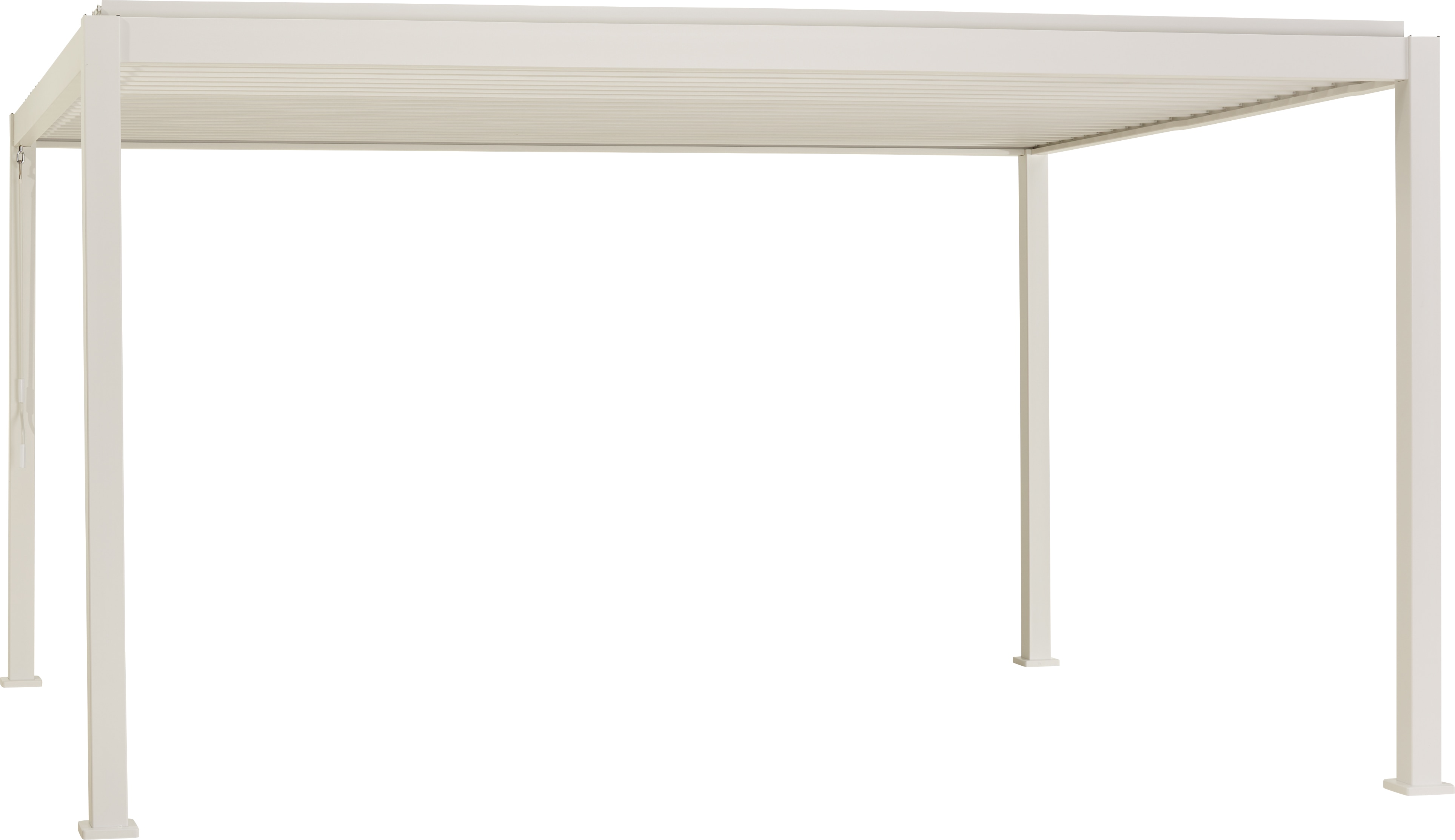 PergoLine Trumpf Terrassen&uuml;berdachung freistehend mit einstellbarem Stahl-Lamellendach I Pfosten aus Aluminium | Pavillon 3 x 3,6 Meter wei&szlig; - Bild 1
