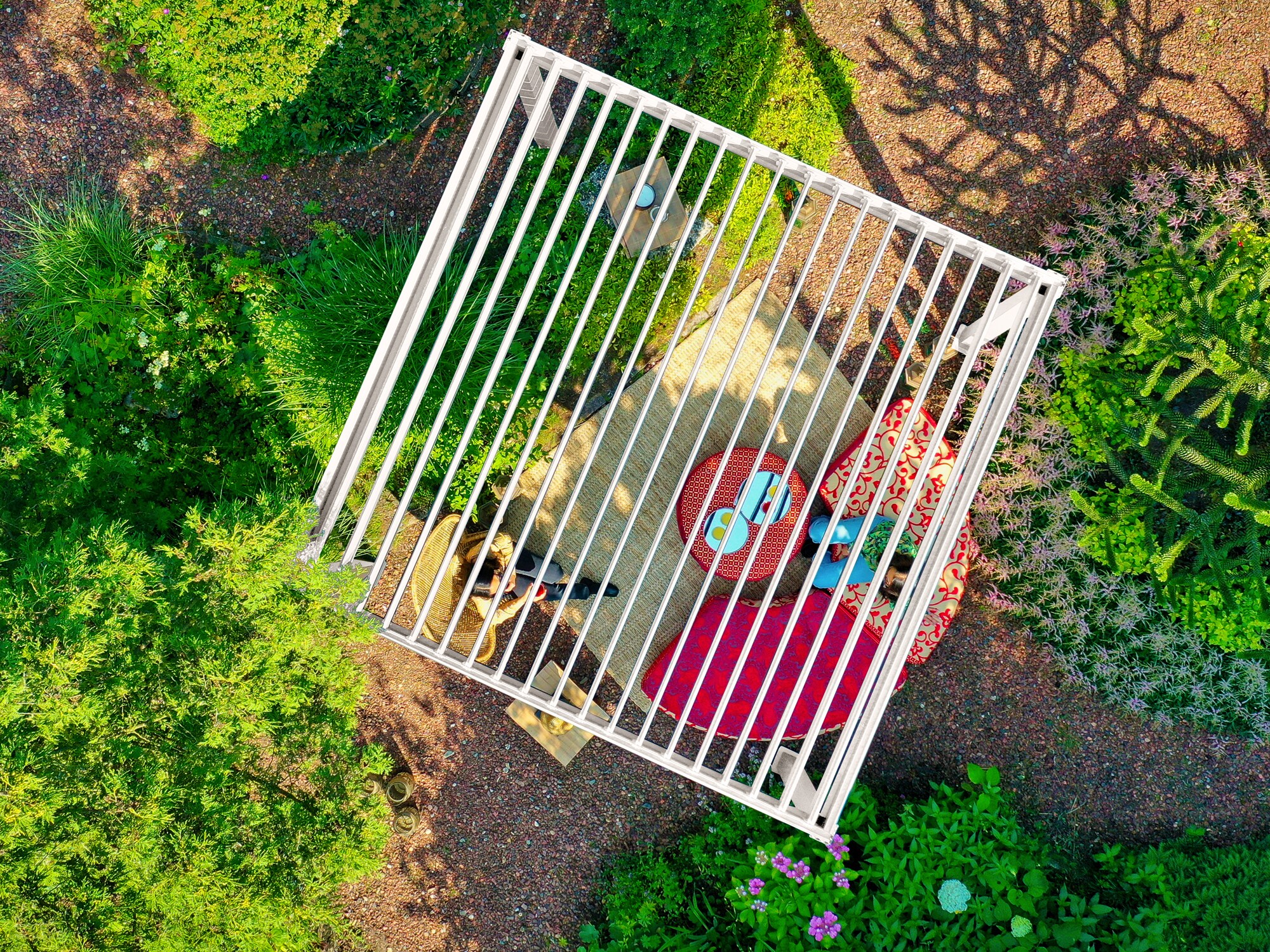 PergoLine Trumpf Terrassen&uuml;berdachung freistehend mit einstellbarem Stahl-Lamellendach I Pfosten aus Aluminium | Pavillon 3 x 4 Meter wei&szlig; - Bild 1