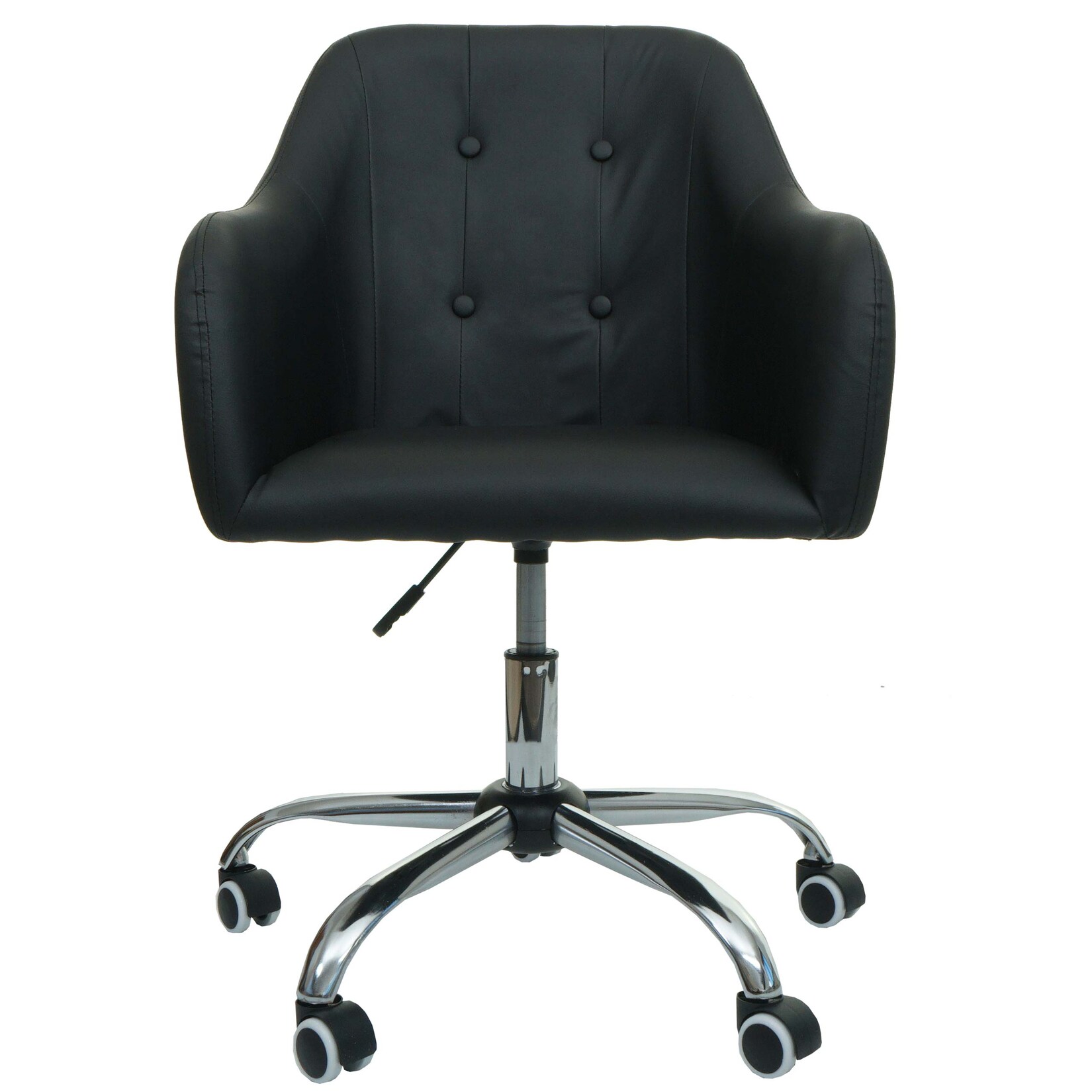 Bürostuhl MCW-L92, Drehstuhl Schreibtischstuhl Computerstuhl Bürosessel Stuhl, mit Armlehne ~ Kunstleder schwarz
