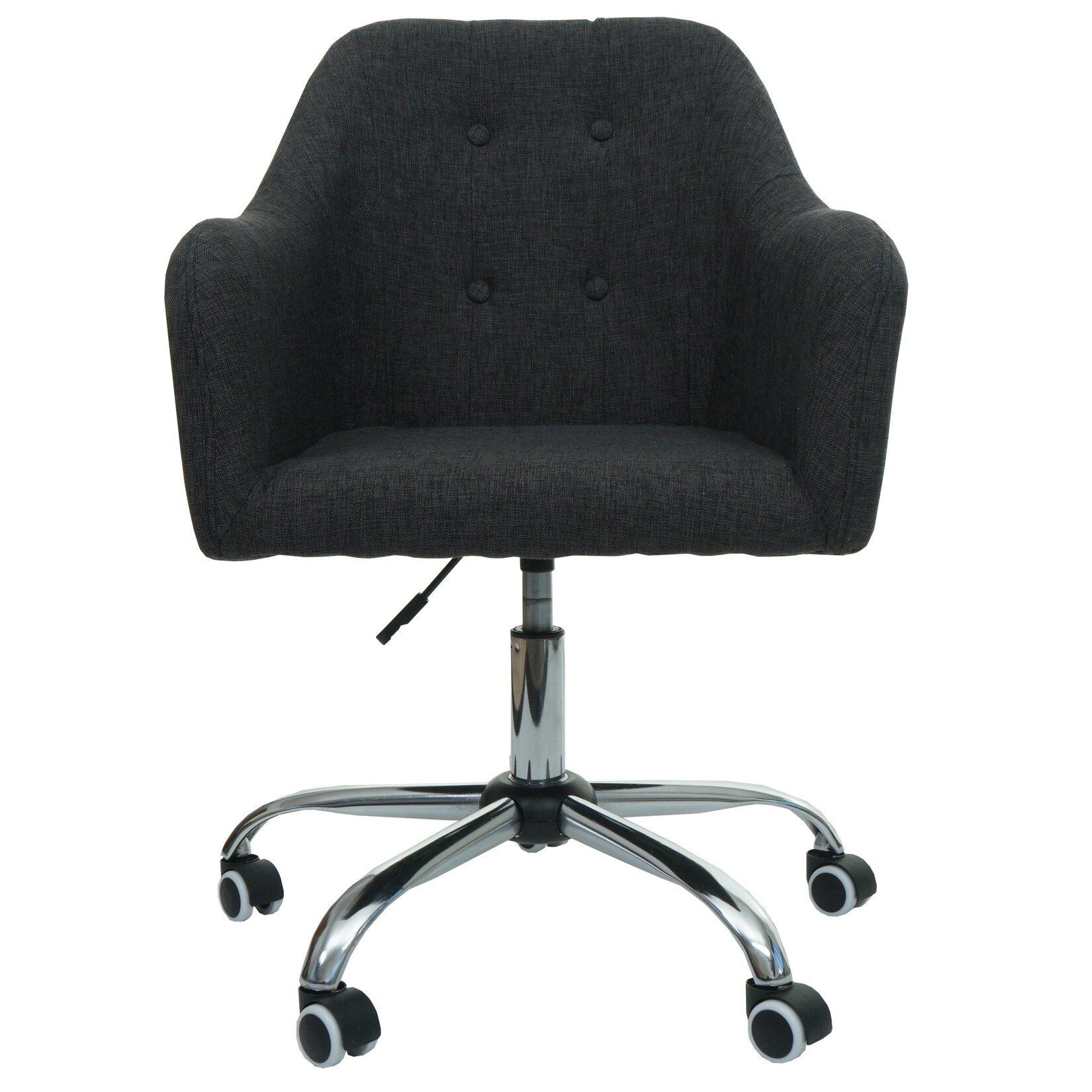 Bürostuhl MCW-L92, Drehstuhl Schreibtischstuhl Computerstuhl Bürosessel Stuhl, mit Armlehne ~ Stoff/Textil dunkelgrau