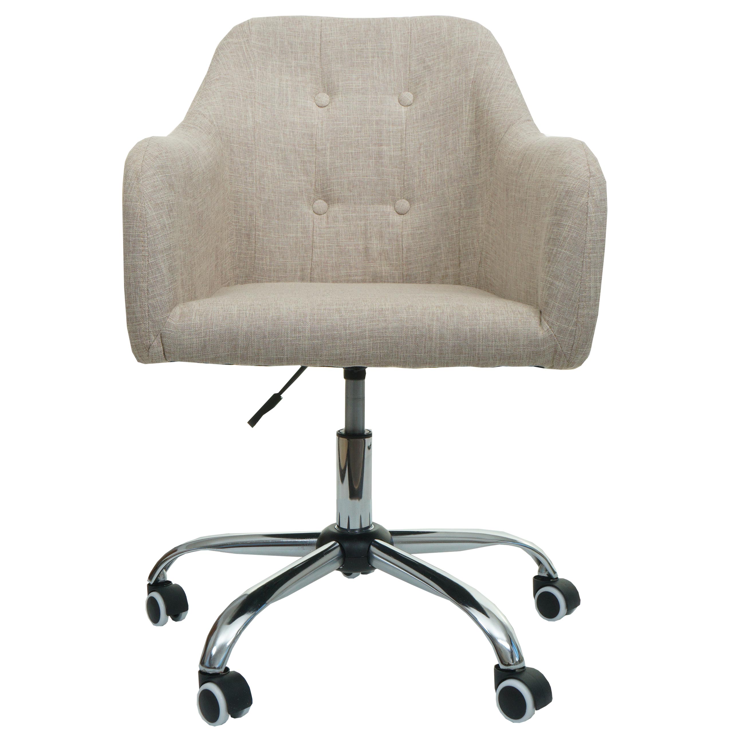 B&uuml;rostuhl MCW-L92, Drehstuhl Schreibtischstuhl Computerstuhl B&uuml;rosessel Stuhl, mit Armlehne ~ Stoff/Textil creme - Bild 1