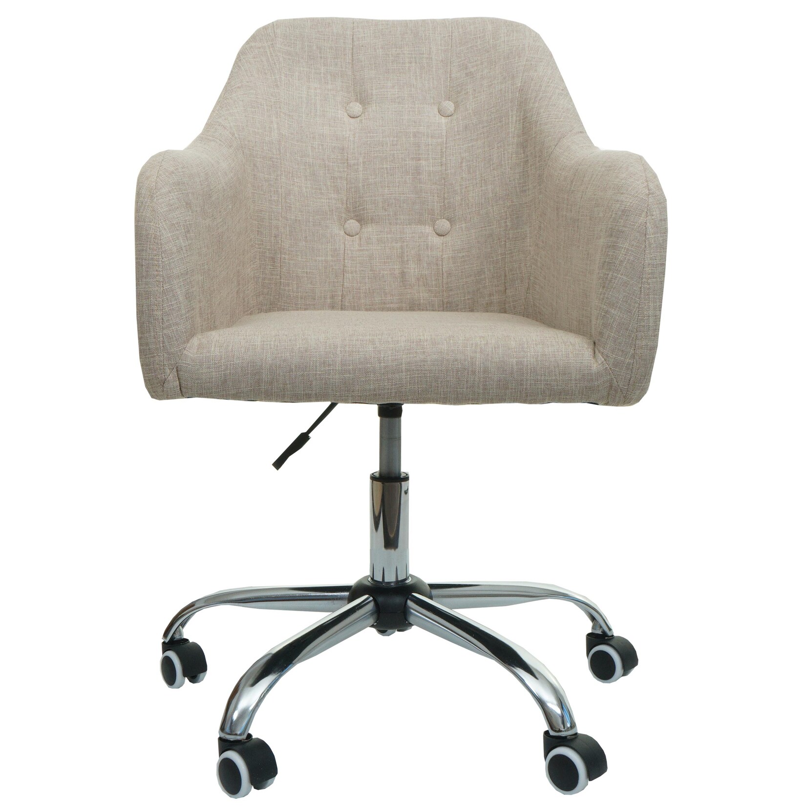 Bürostuhl MCW-L92, Drehstuhl Schreibtischstuhl Computerstuhl Bürosessel Stuhl, mit Armlehne ~ Stoff/Textil creme