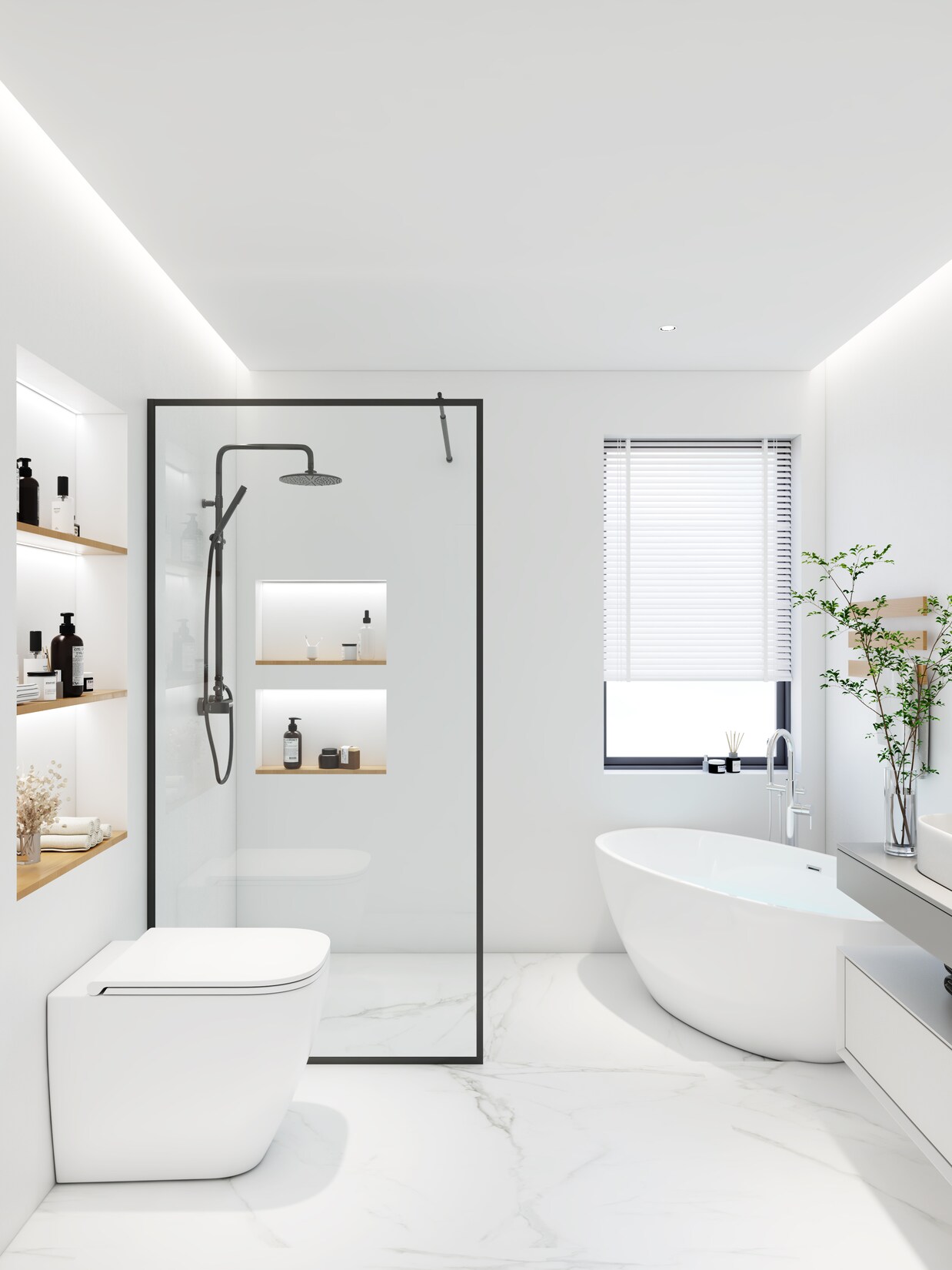 Home Deluxe Duschabtrennung BAKI Schwarzer Rahmen 80 x 200 cm | 04058166256331