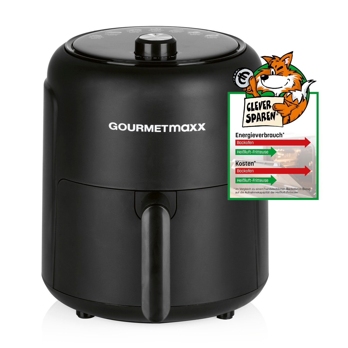 GOURMETmaxx Hei&szlig;luft-Fritteuse 2,3l 1000W schwarz - Bild 1