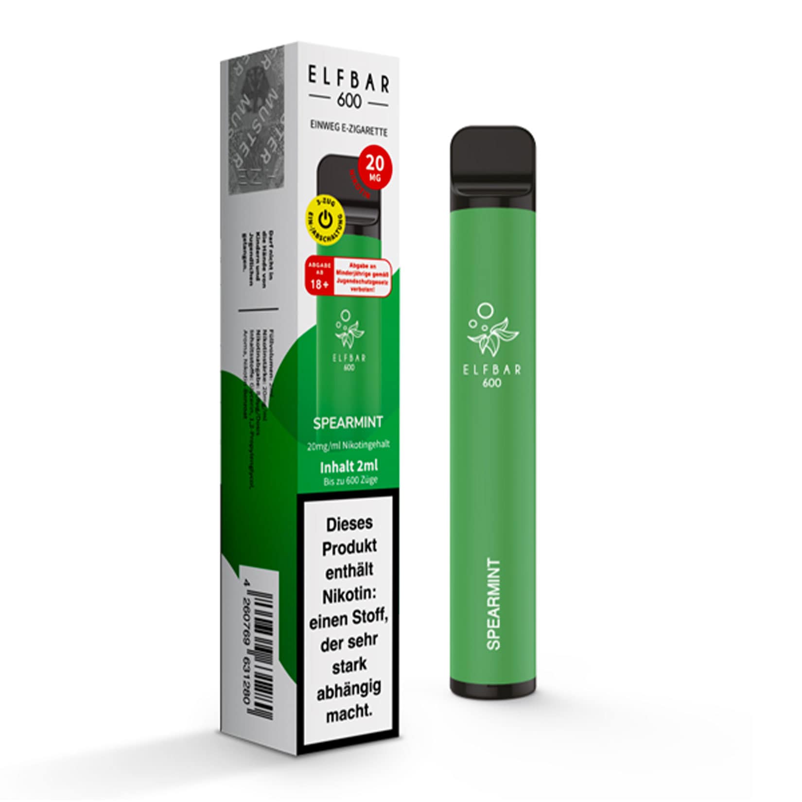Elf Bar 600 Einweg E-Zigarette Spearmint, 2 ml, 2.0% Nikotin online kaufen  bei Netto