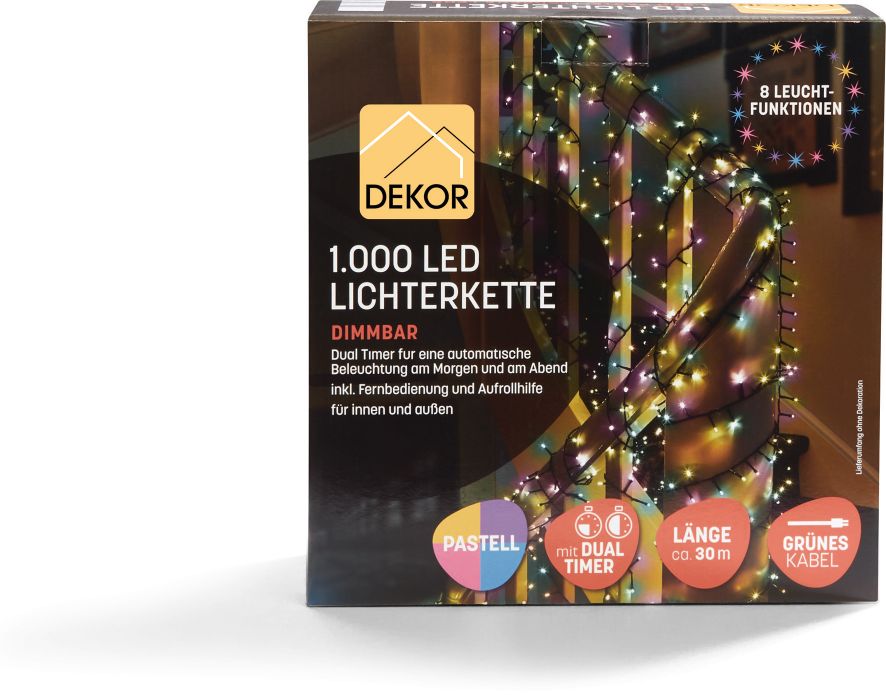 Lichterkette 1000 LED (pastel) - Bild 1