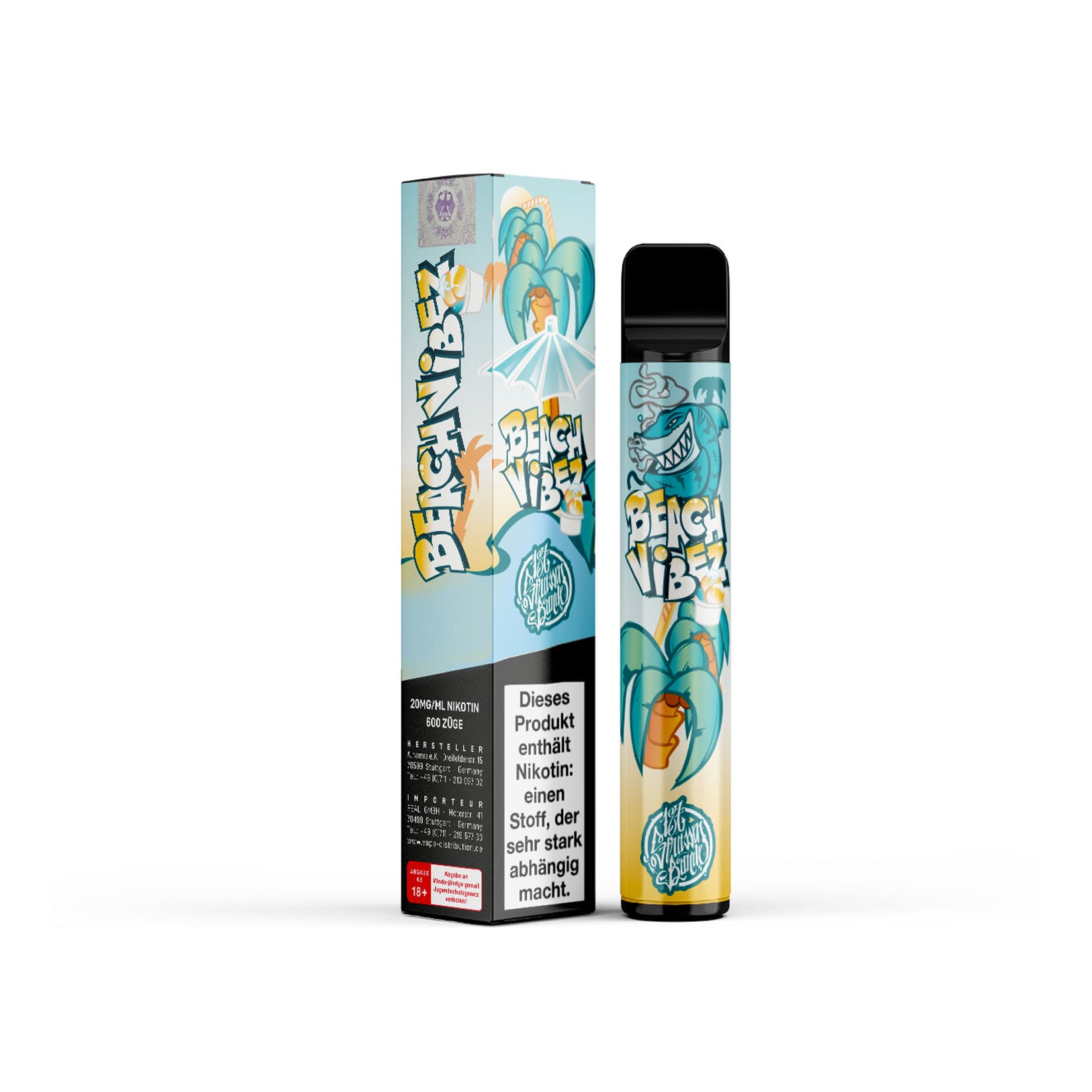 187 Strassenbande Einweg E-Zigarette Beach Vibez, 2 ml, 2.0% Nikotin - Bild 1