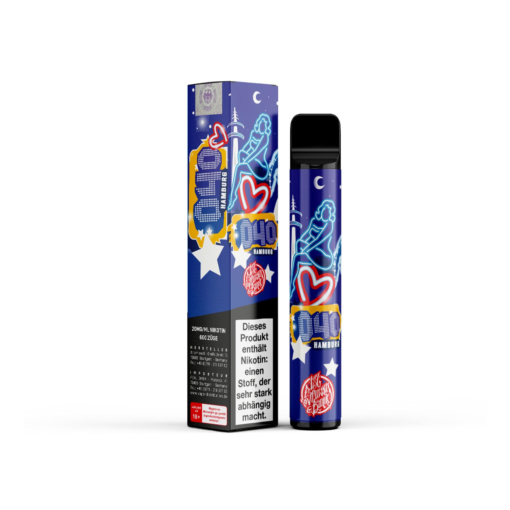 187 Strassenbande Einweg E-Zigarette 040 Hamburg, 2 ml, 2.0% Nikotin - Bild 1