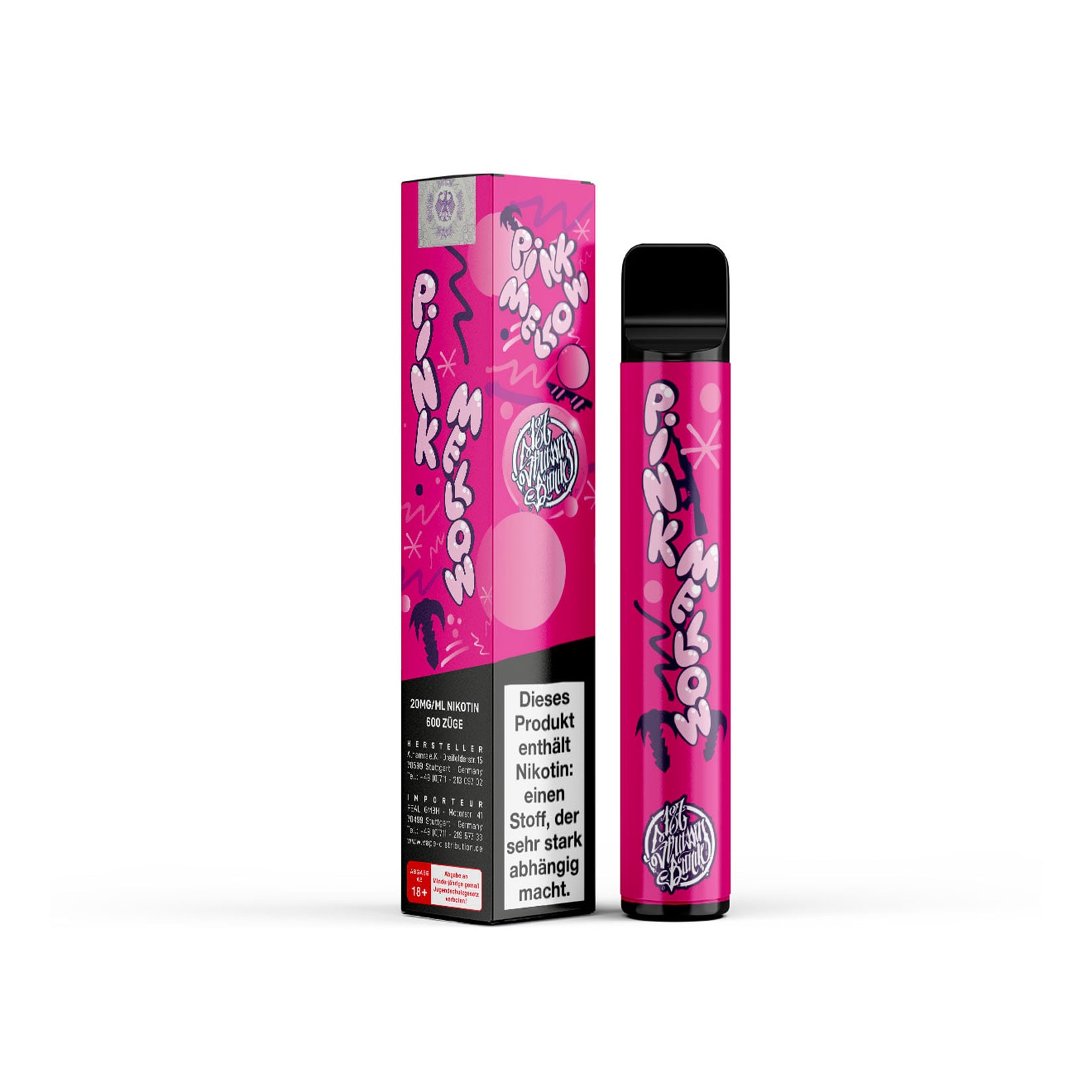 187 Strassenbande Einweg E-Zigarette Pink Mellow, 2 ml, 2.0% Nikotin - Bild 1