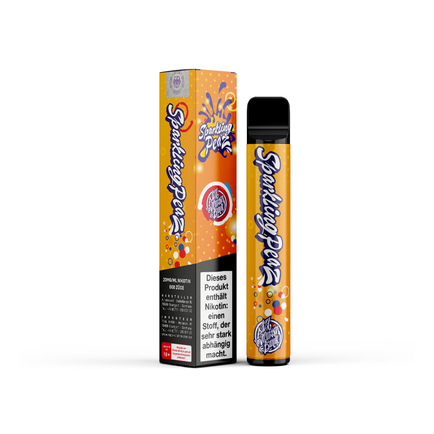 187 Strassenbande Einweg E-Zigarette Sparkling Peaz, 2 ml, 2.0% Nikotin - Bild 1