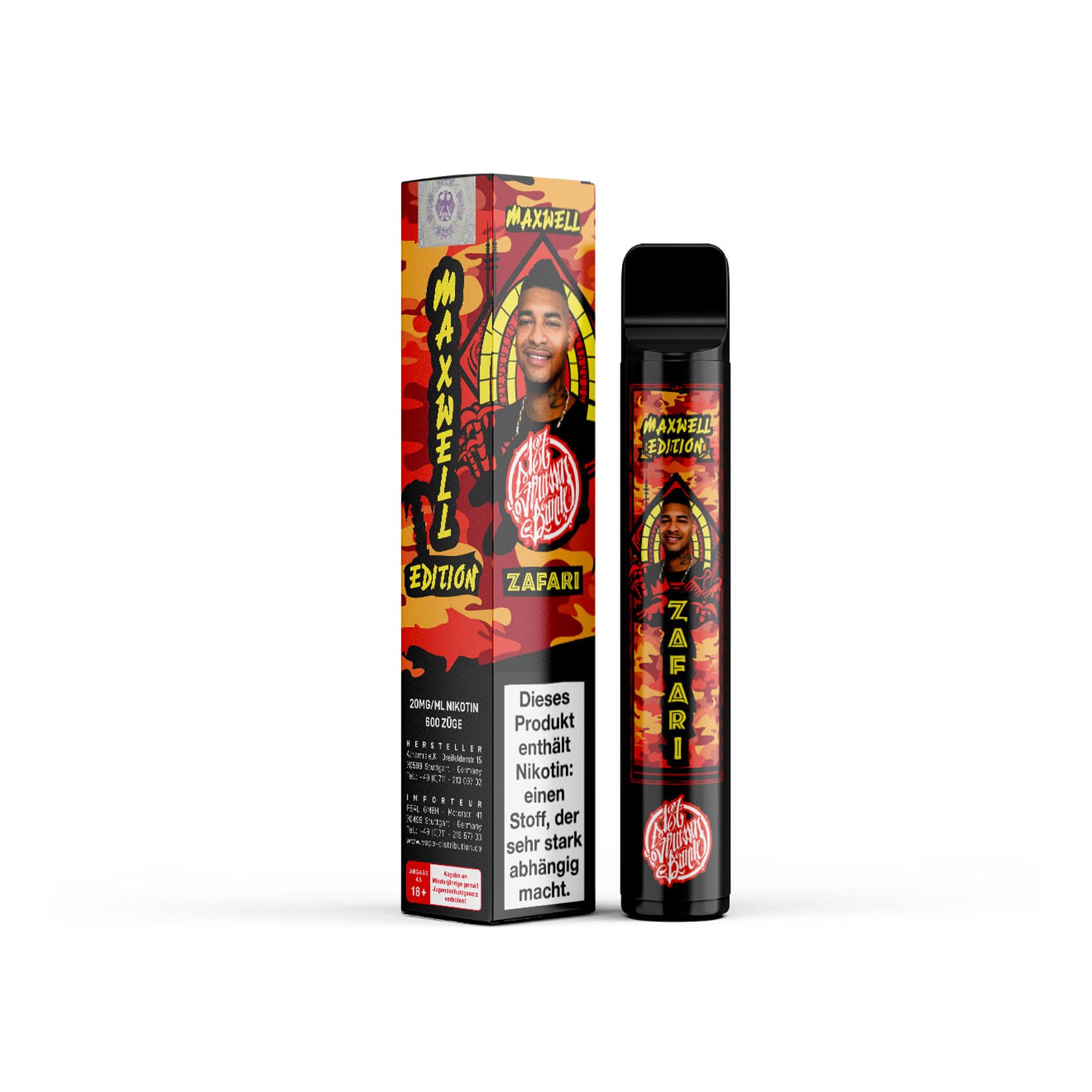 187 Strassenbande Einweg E-Zigarette Zafari-Maxwell Edition, 2 ml, 2.0% Nikotin - Bild 1