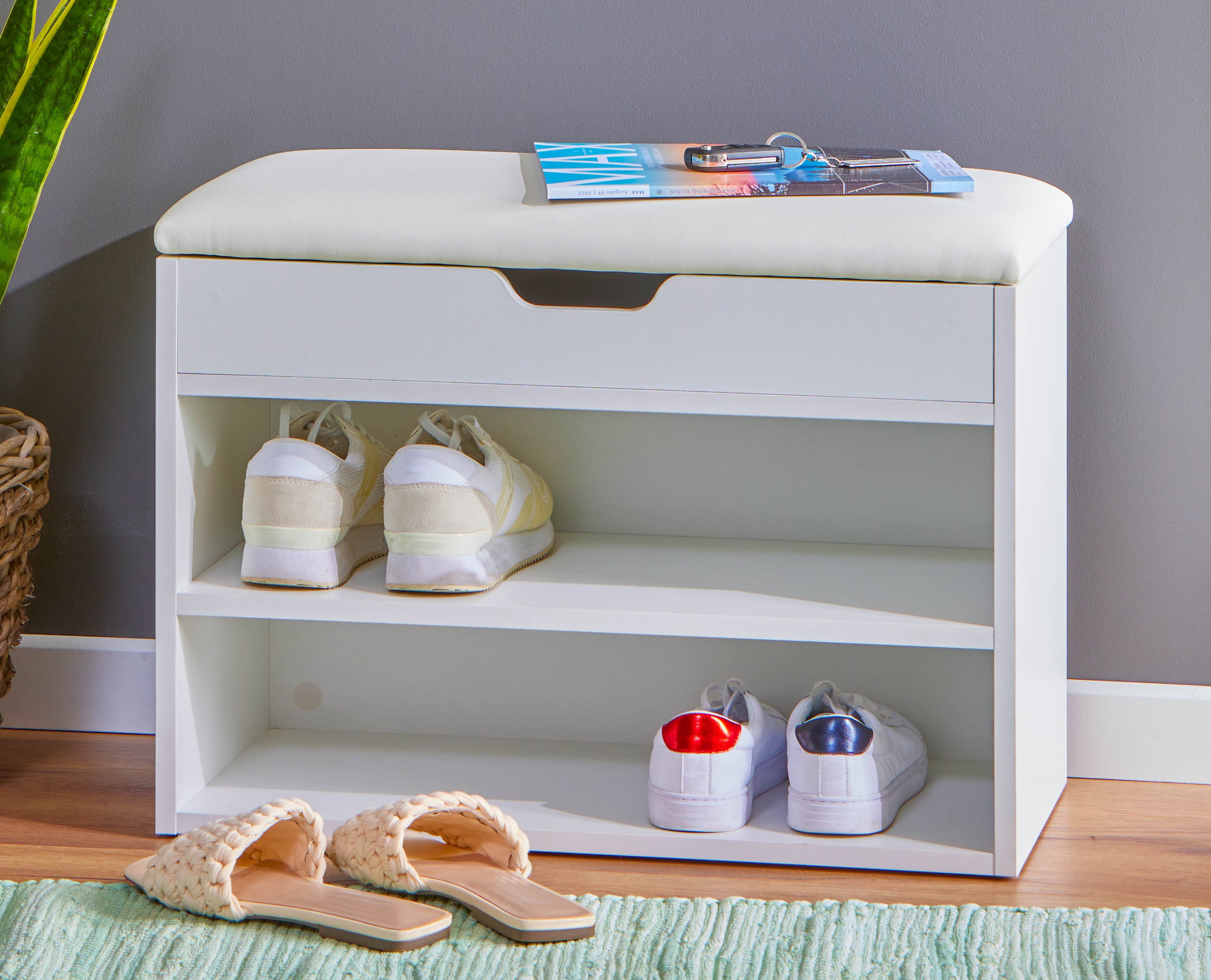 Inter Link Schuhregal/Schuhbank Scilla - Weiss - Bild 1