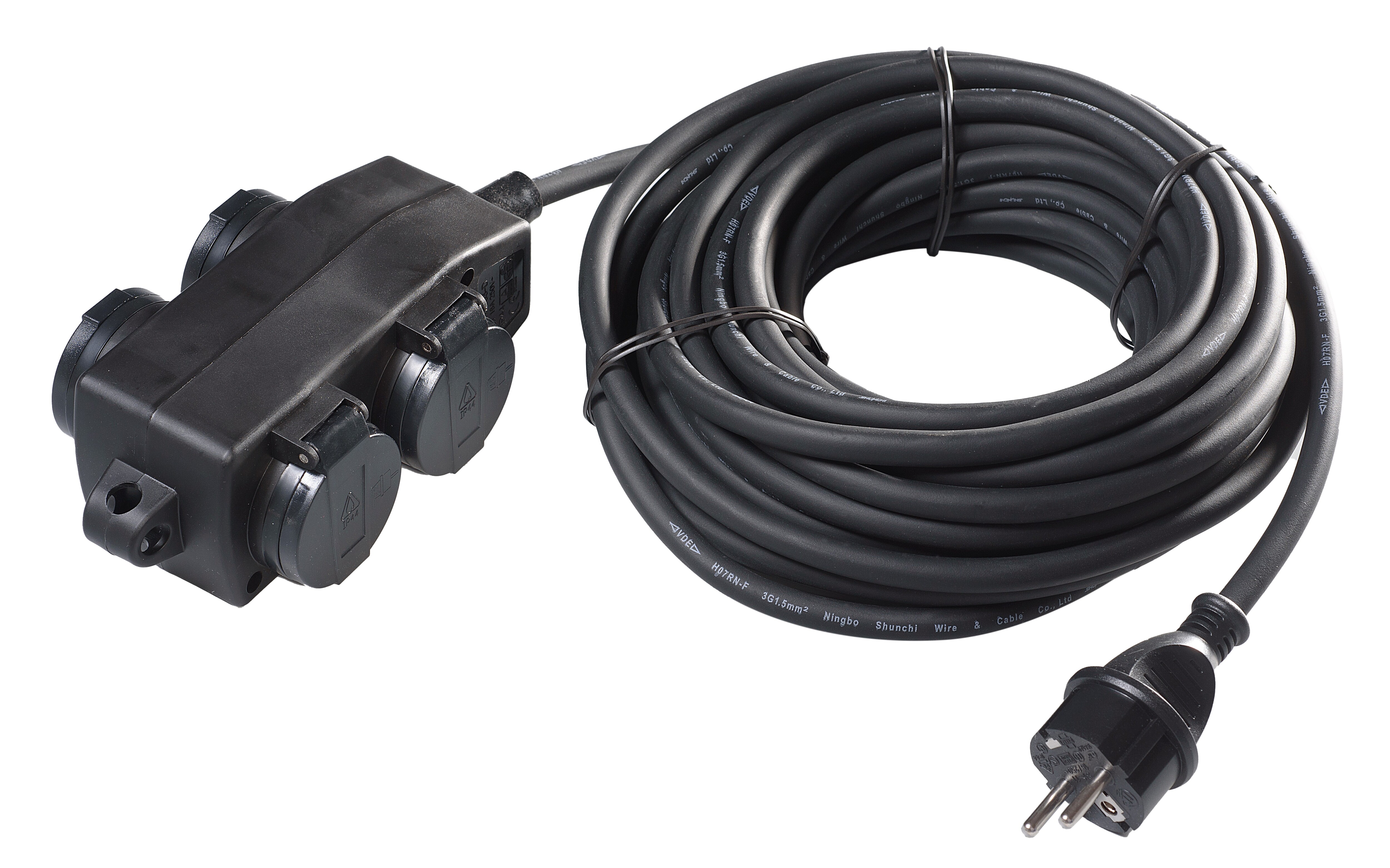 Steckdosenblock 12m - schwarz - Bild 1