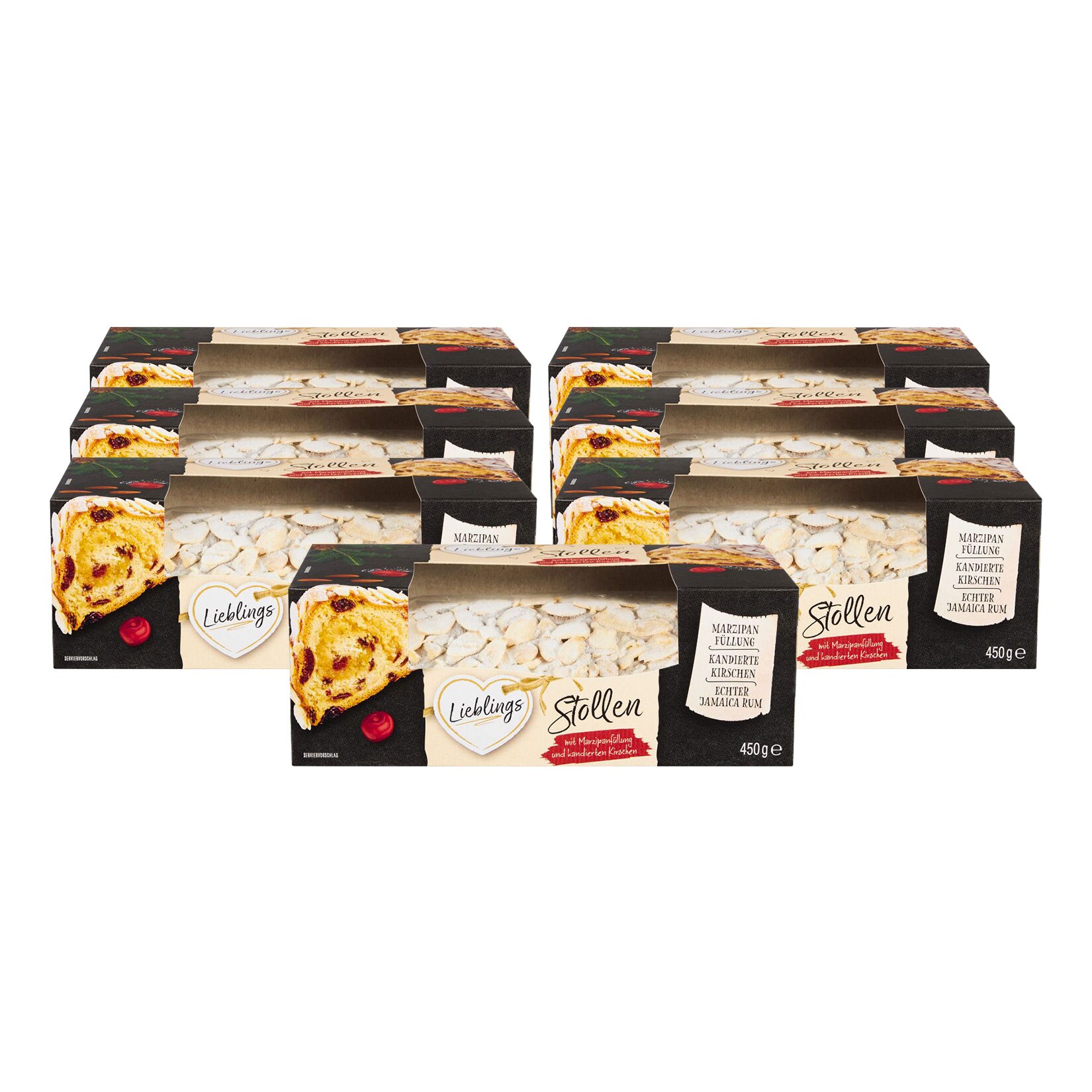 Lieblings Marzipan-Kirsch-Stollen 450 g, 7er Pack - Bild 1