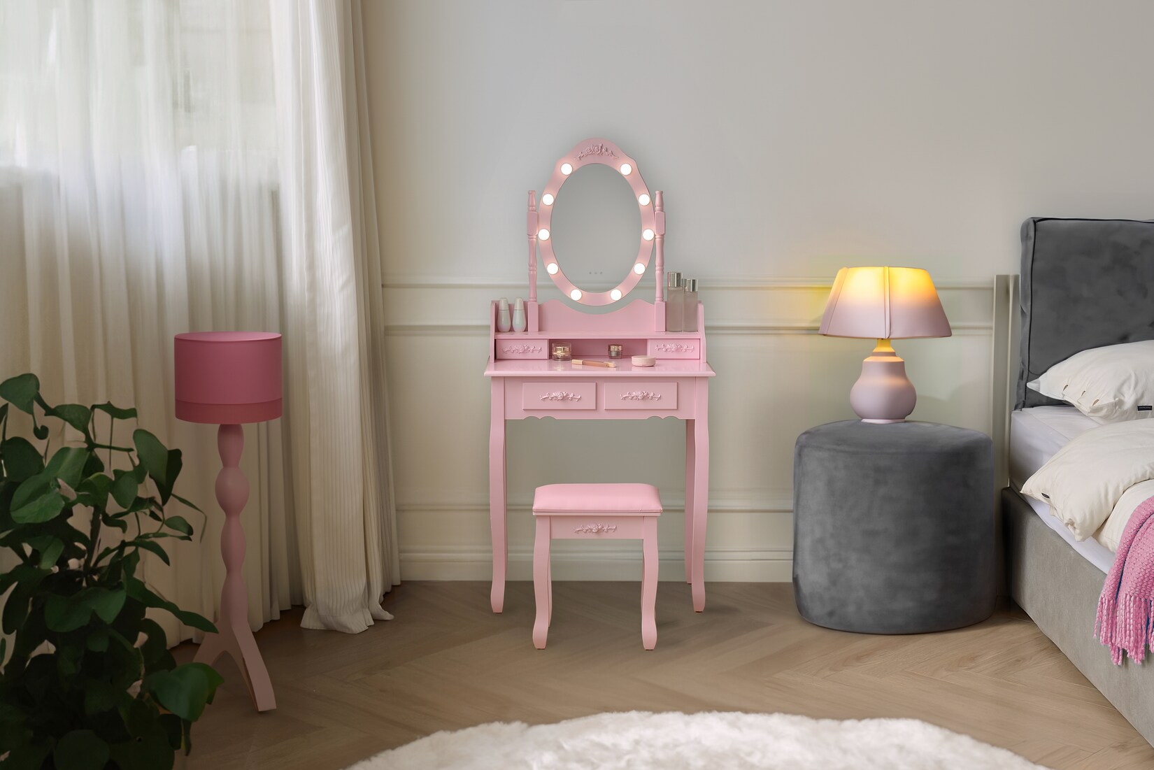Schminktisch ROSY - Rosa