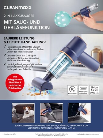 Handstaubsauger Akku Auto Garage - der smarte Bau Staubsauger mit 7 Zu –  Selbstschutz-Deutschland