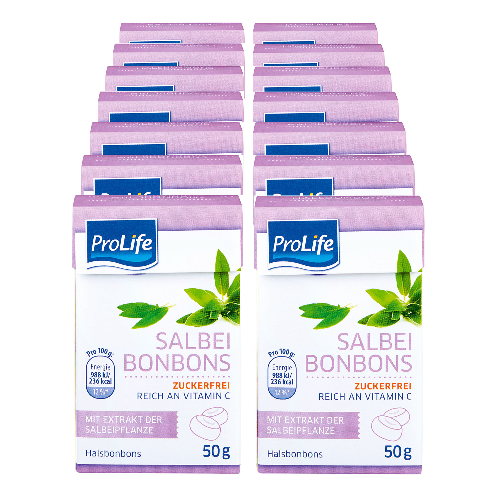 ProLife Salbei Bonbons zuckerfrei 50 g, 14er Pack