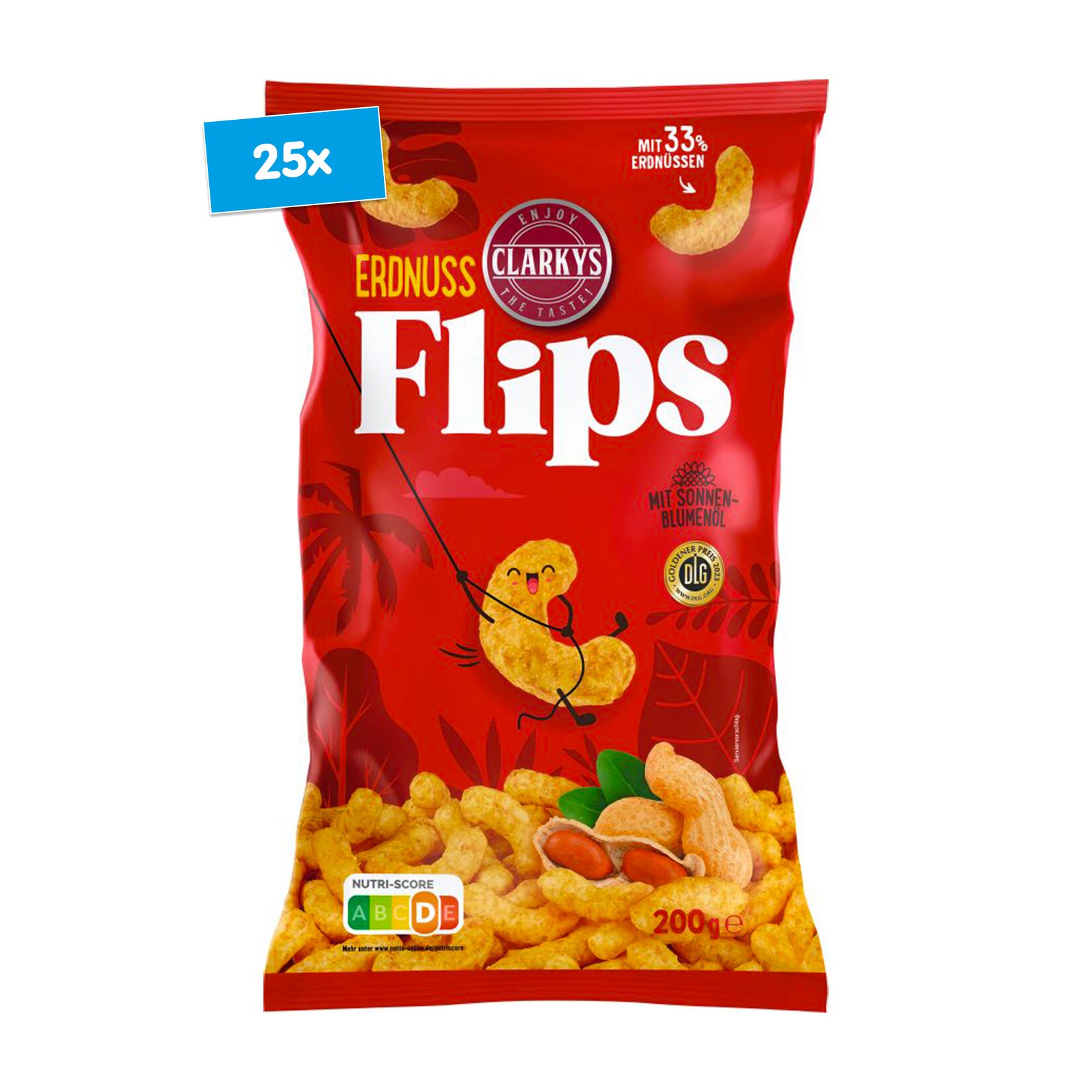 Clarkys Erdnussflips 200 g, 25er Pack - Bild 1