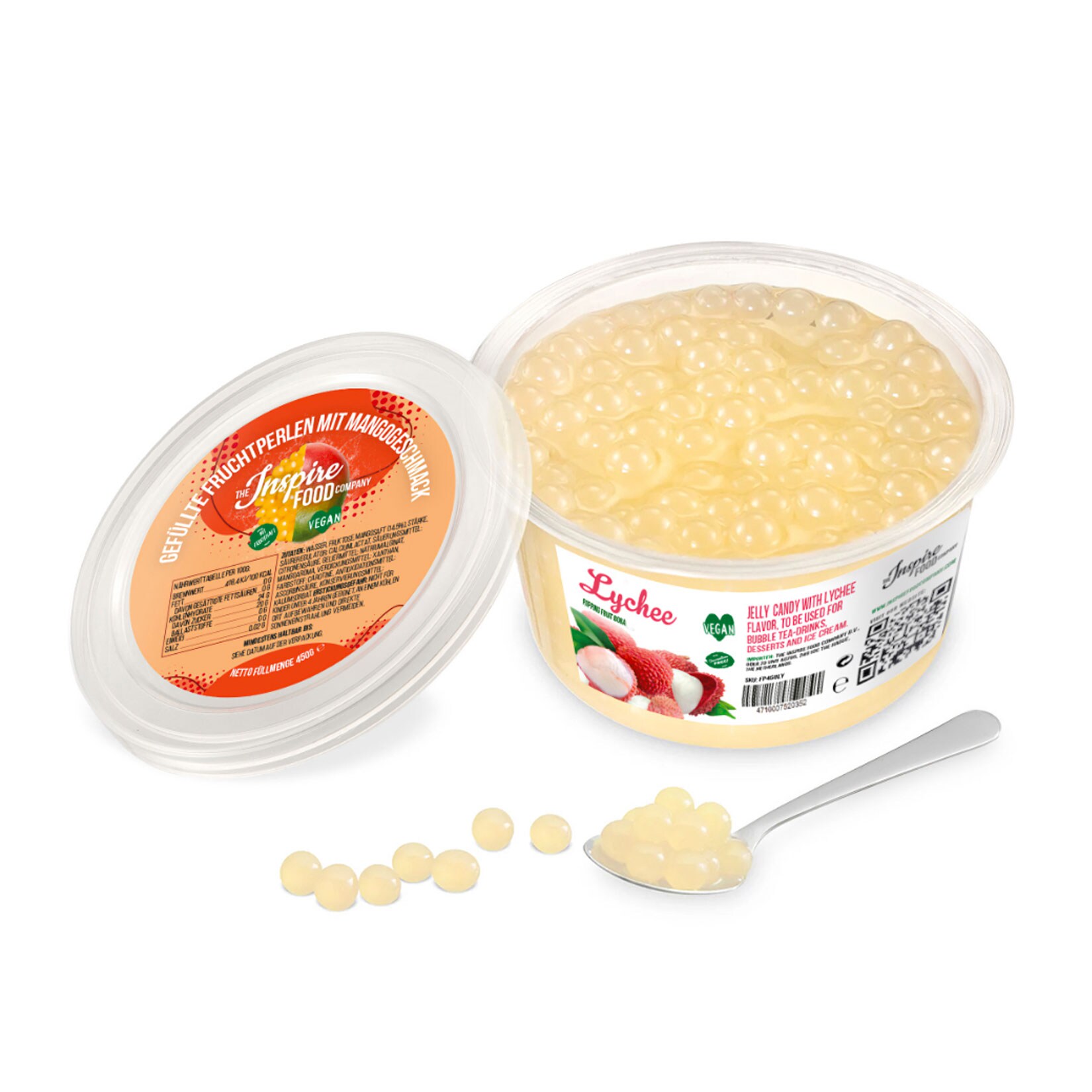 Bubble Tea Bubbles Lychee Fruit Pearls im Becher 450 g