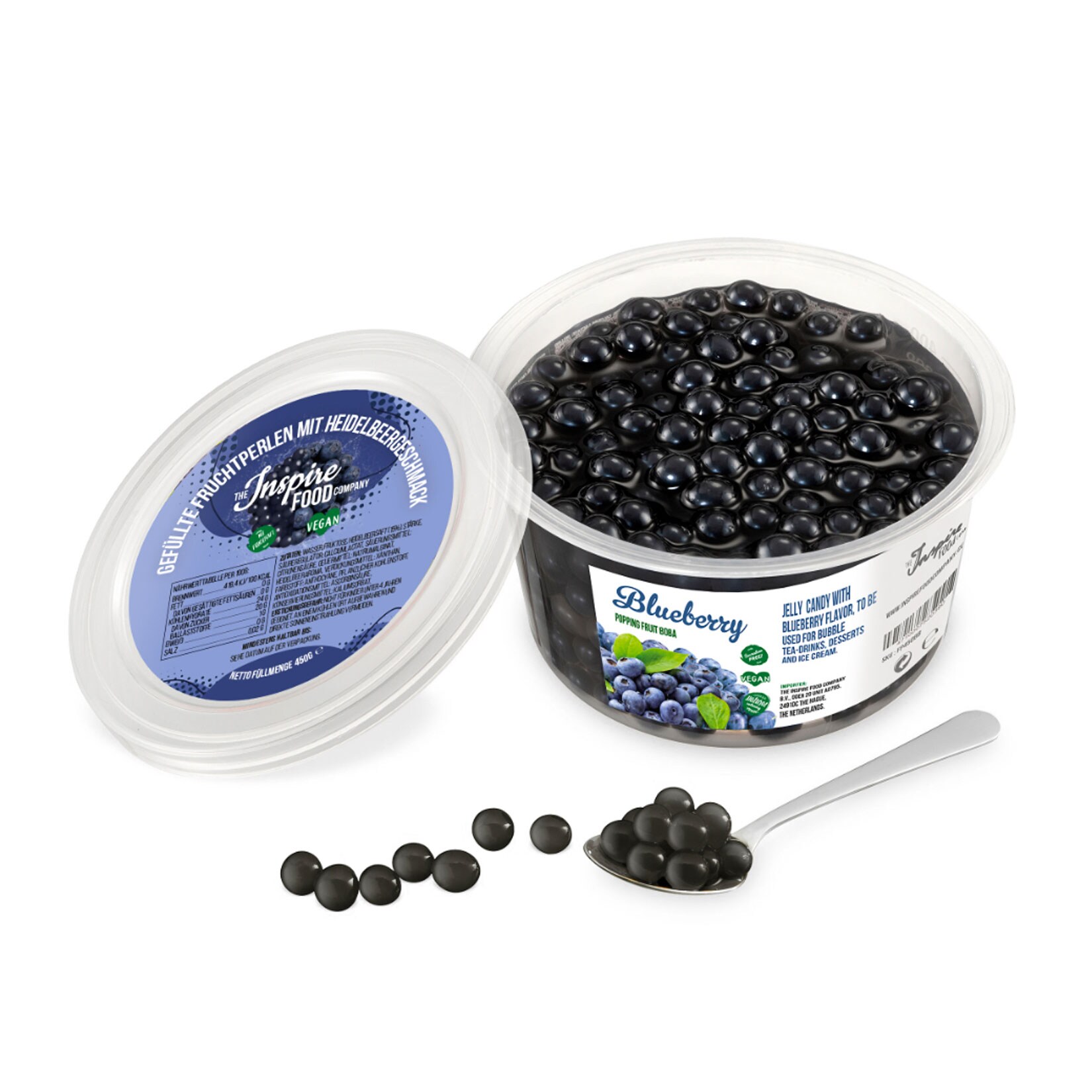Bubble Tea Bubbles Blueberry Fruit Pearls im Becher 450 g