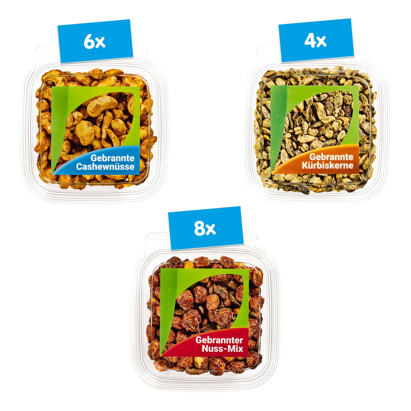 Gebrannte Nussvielfalt 175 g, verschiedene Sorten, 18er Pack - Bild 1