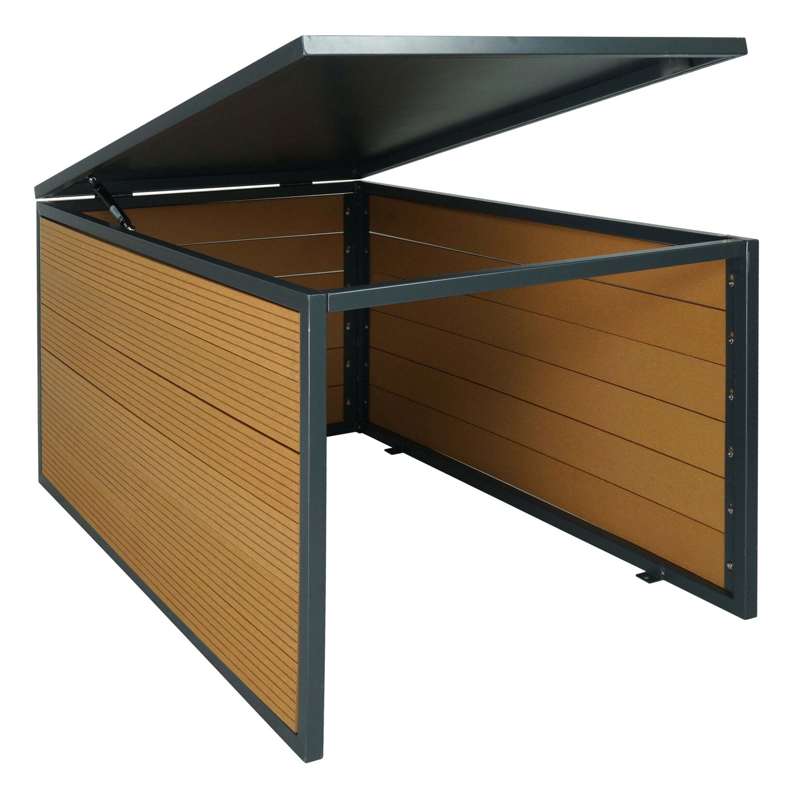 XL Mähroboter-Garage mit Deckel MCW-L45, Dach Unterstand für Rasenmäher, WPC Metall 43x70x90 cm ~ Eiche-Optik | 04057651620992