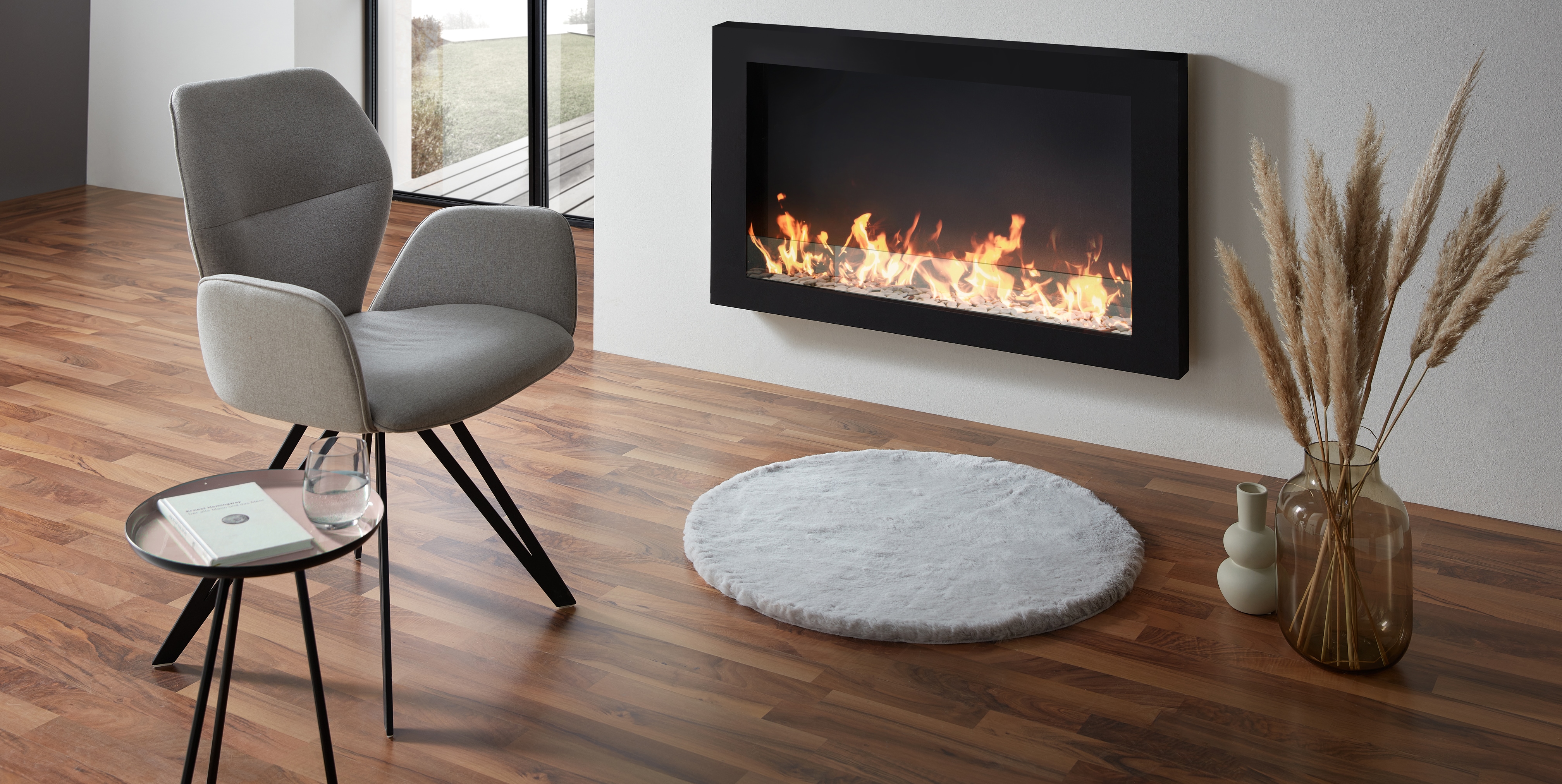 Dekor Deko-Fellteppich - Rund &Oslash;80 - silber - Bild 1