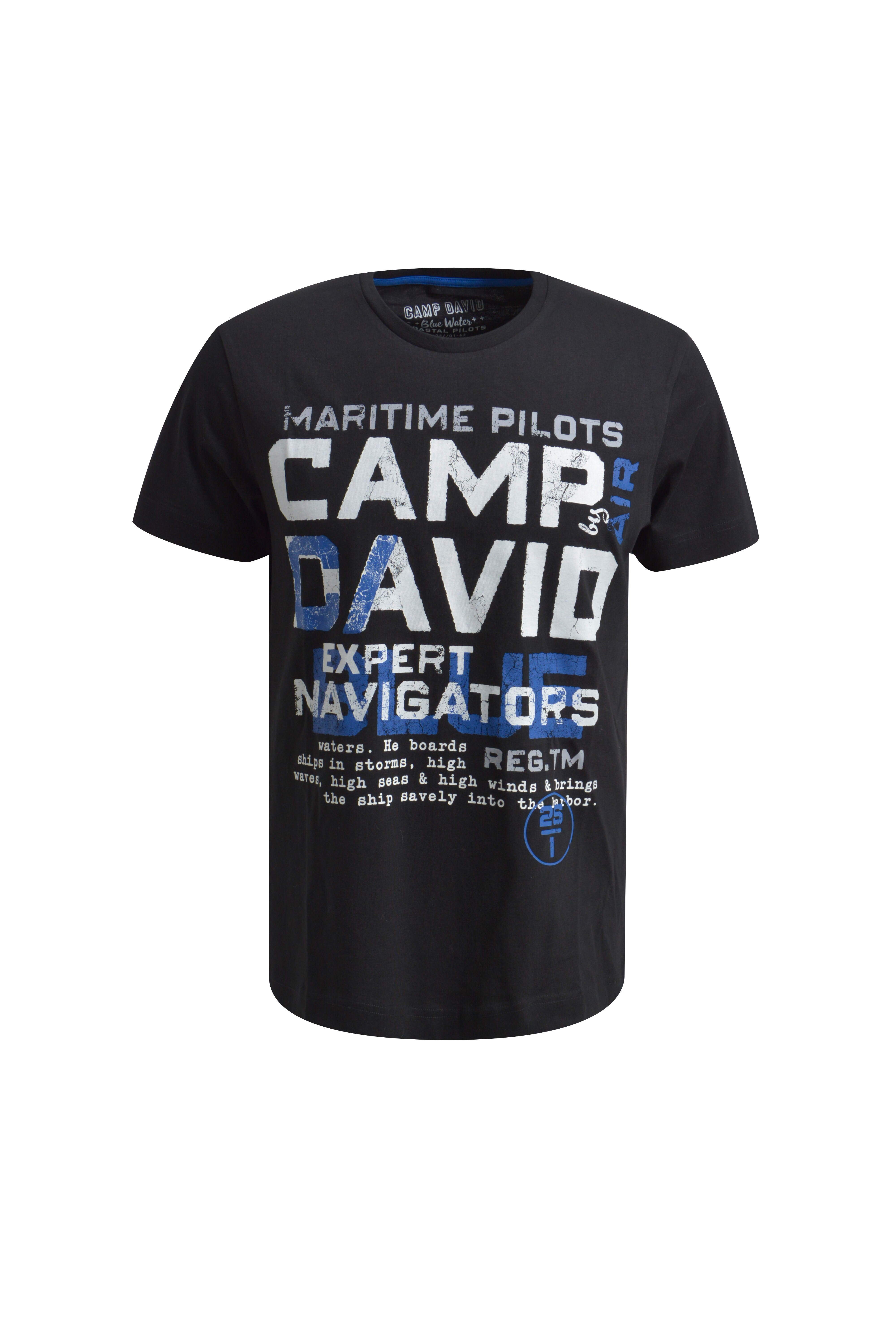 Camp David Herren T-Shirt - schwarz, Gr. XL - Bild 1