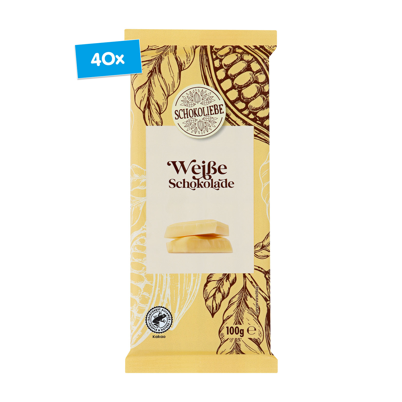 Schokoliebe Wei&szlig;e Schokolade 100 g, 40er Pack - Bild 1