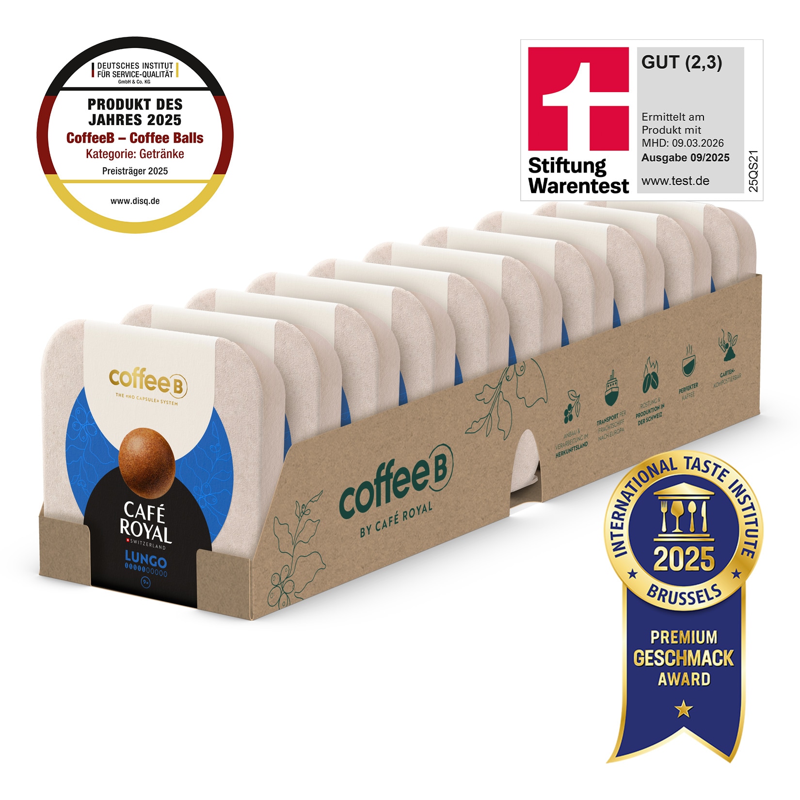 CoffeeB by Caf&eacute; Royal Lungo 9 Coffee Balls 51g, 10er Pack - Bild 1