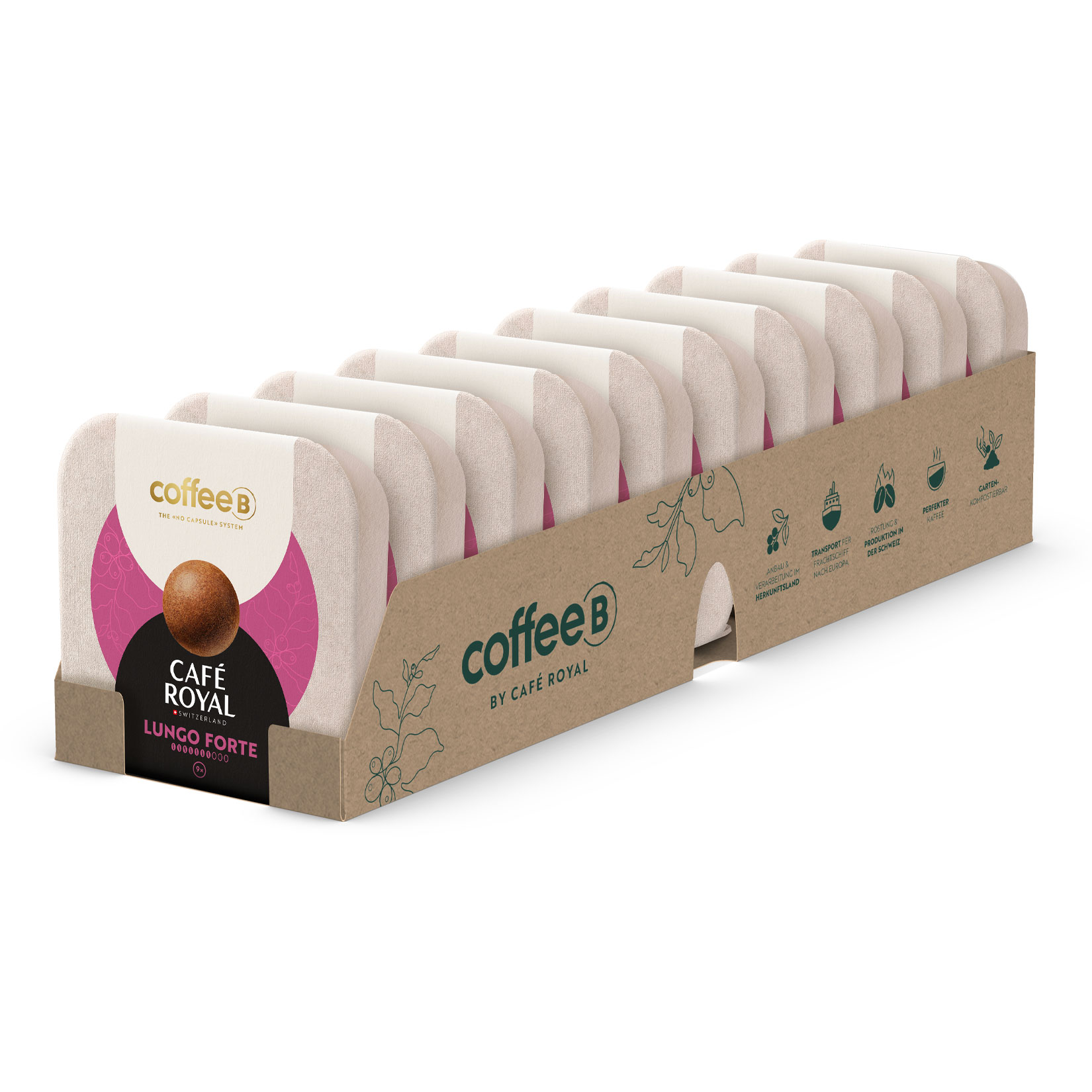 CoffeeB by Caf&eacute; Royal Lungo Forte 9 Coffee Balls 51g, 10er Pack - Bild 1