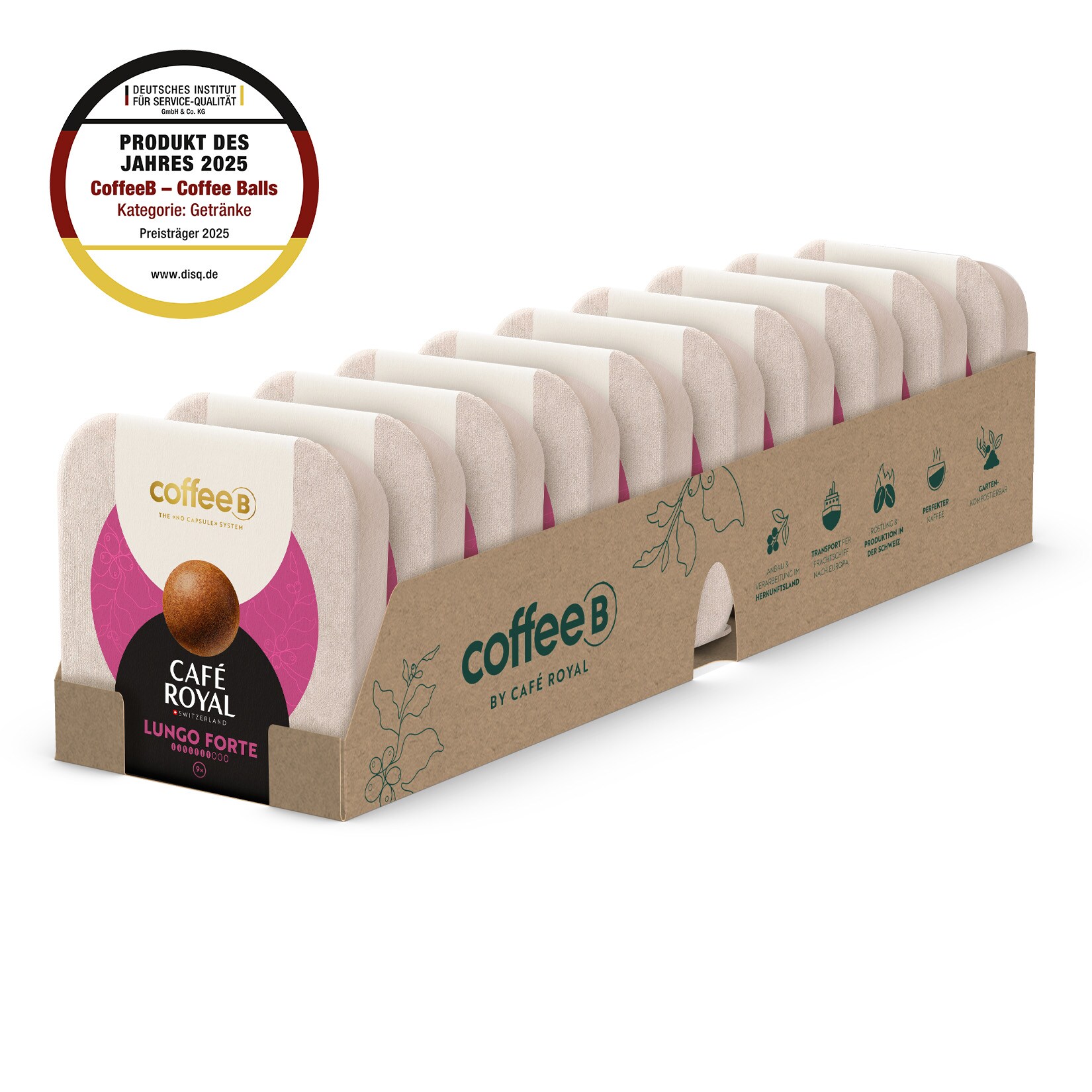 CoffeeB by Café Royal Lungo Forte 9 Coffee Balls 51g, 10er Pack | 07616500927018