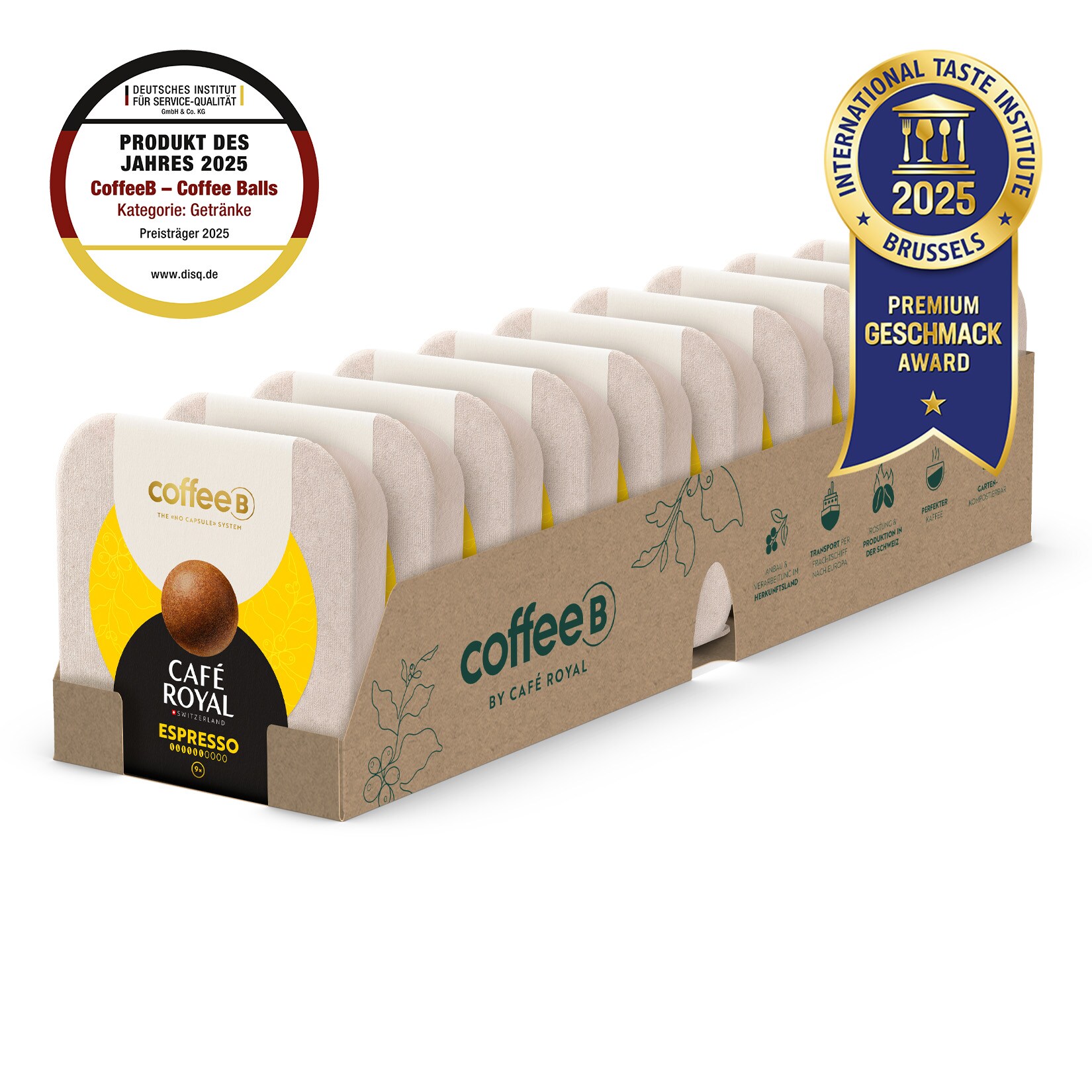 CoffeeB by Café Royal Espresso 9 Coffee Balls 51g, 10er Pack | 07616500926974