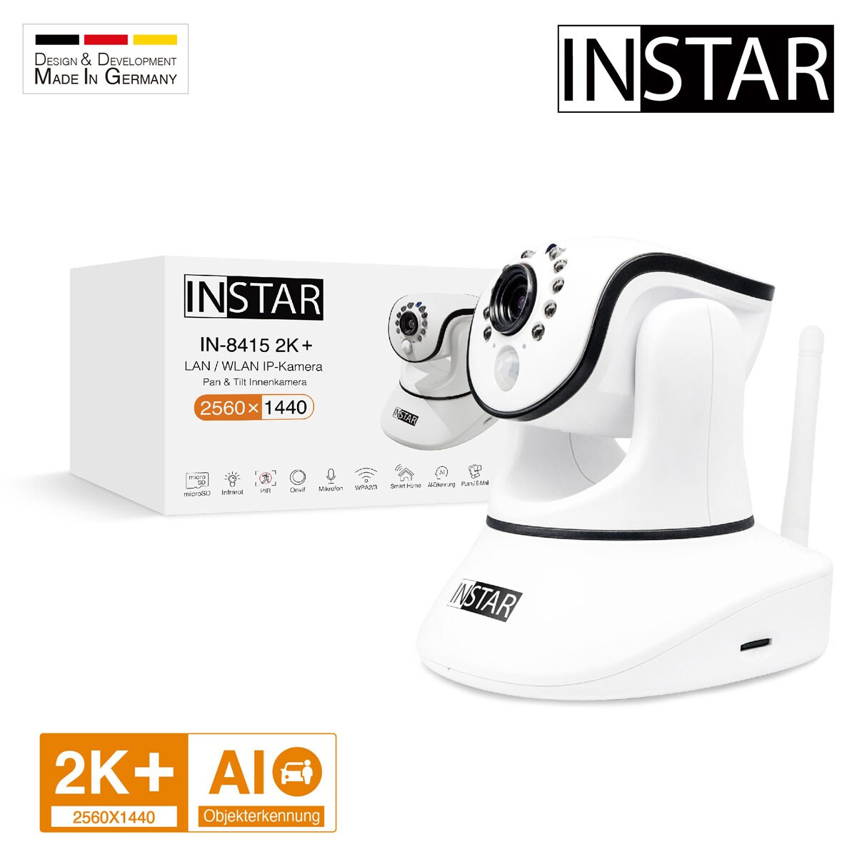 INSTAR IN-8415 2K+ Innenkamera Wei&szlig; - versch. Ausf&uuml;hrungen - Bild 1
