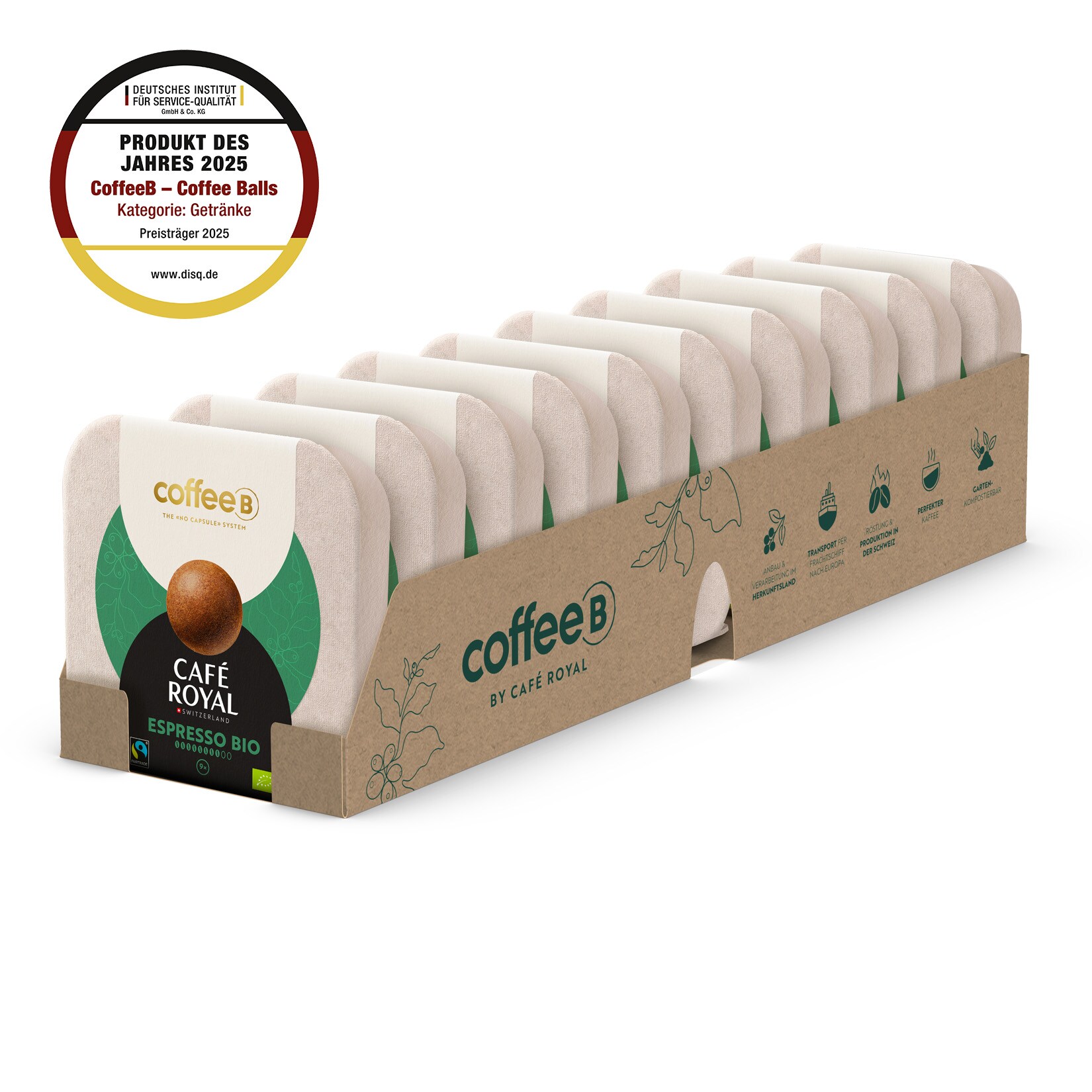 CoffeeB by Café Royal Bio Espresso 9 Coffee Balls 51 g, 10er Pack | 07616500926950