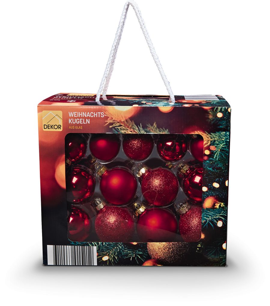 Glas-Kugelkoffer-Set 26 tlg., rot - Bild 1