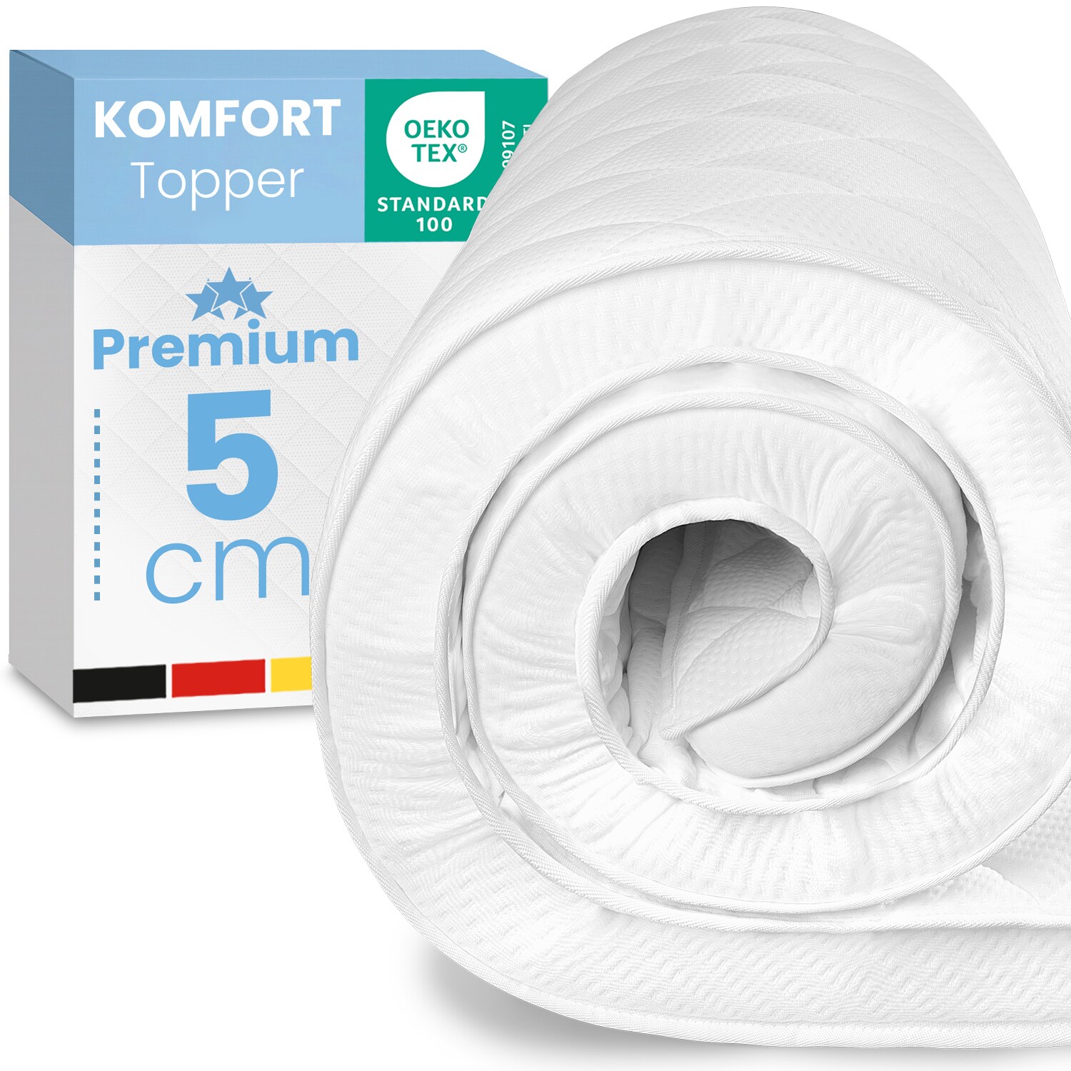Bestschlaf Komfortschaum Topper Matratzenauflage, 5 cm dick, 90×200 cm | 04260346888960