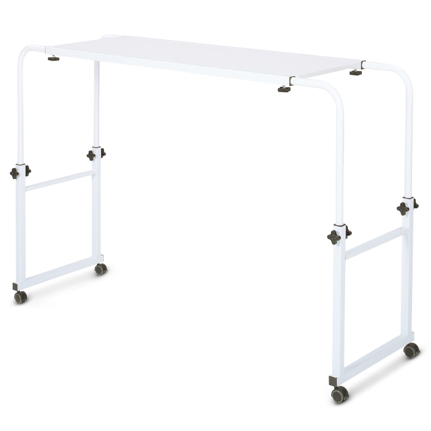 Betttisch auf Rollen, h&ouml;henverstellbar 78 bis 120cm, l&auml;ngenverstellbar 119 bis 190cm, wei&szlig; - Bild 1