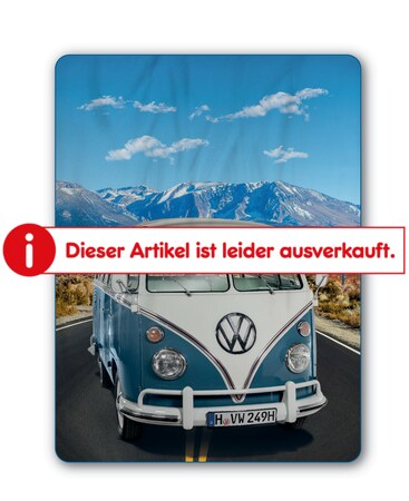 SkyBrands VW Bulli Decke Fleece-Decke Volkswagen 130x170 cm