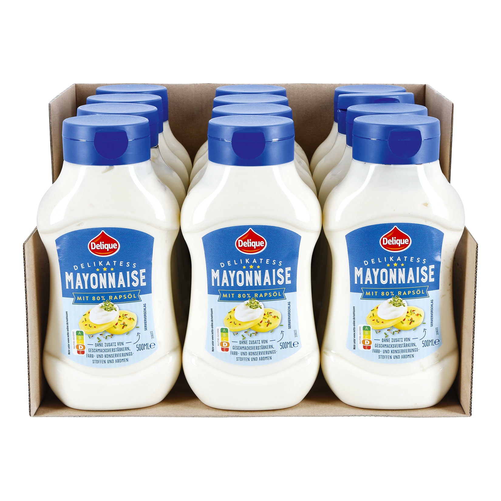 Delique Delikatess Mayonnaise 500 ml, 12er Pack - Bild 1
